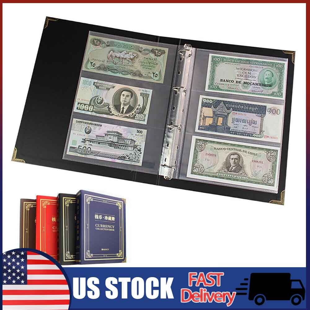 300pcs Banknote Album Book Collection Storage Sheet Paper Money Currency Page US 300pcs Banknote Album Book Collection Storage Sheet Paper Money Currency Page US