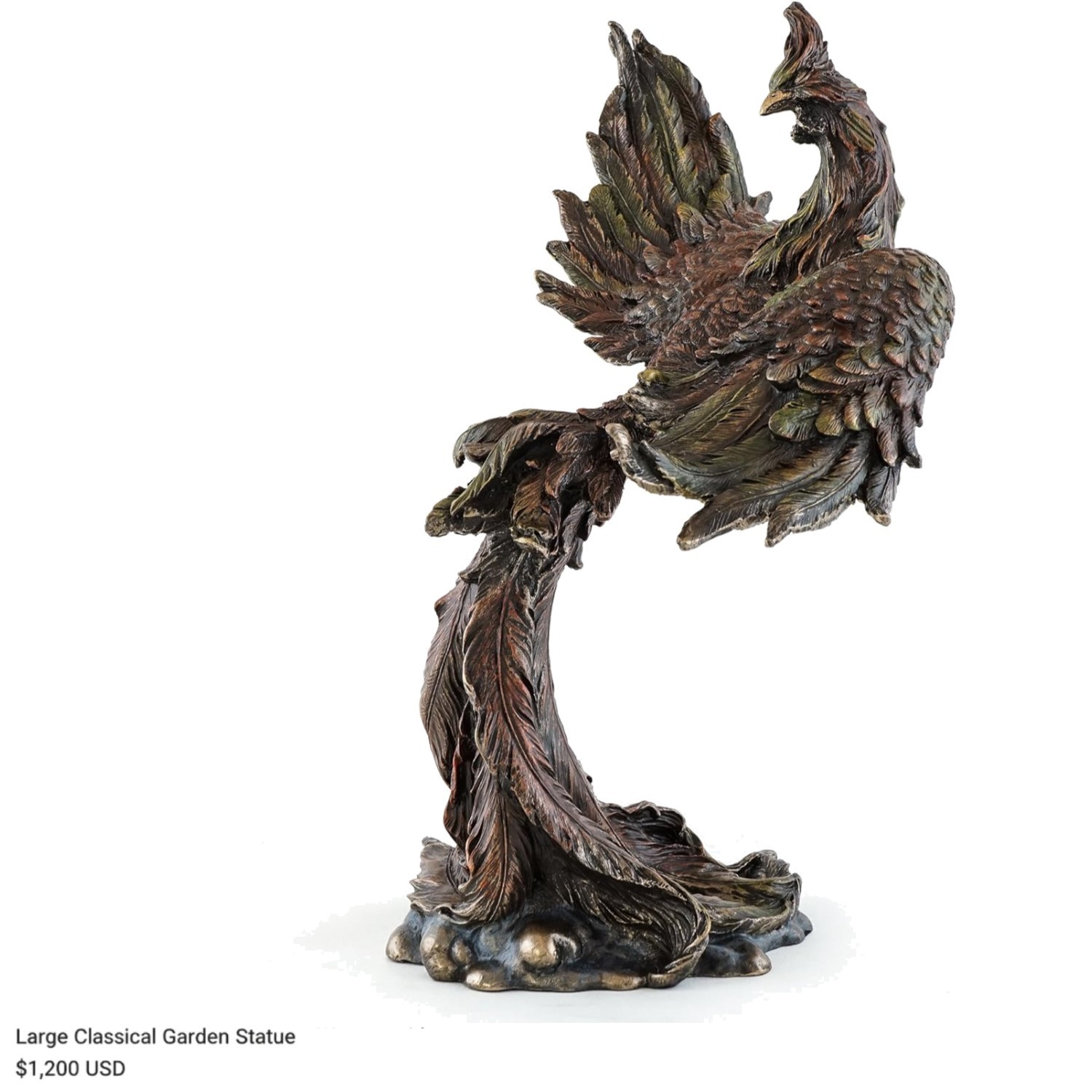 Beautiful Hand-Painted Phoenix Sculpture - Ideal Gift for Mythology Lovers