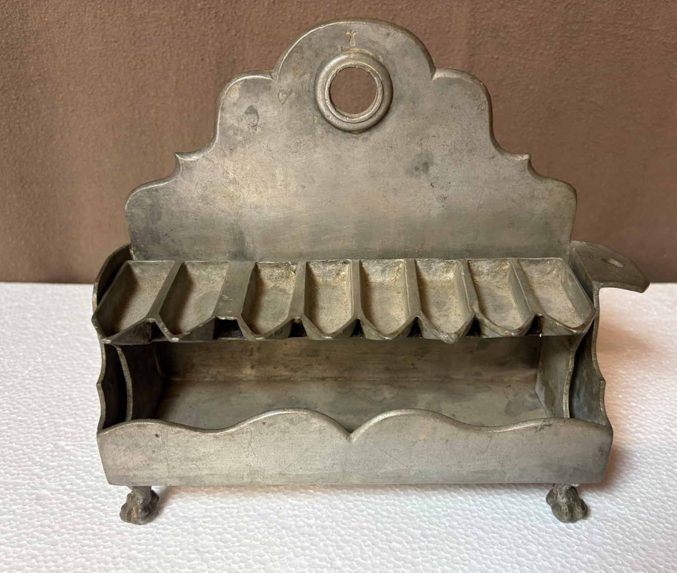 Rare Antique 18th Century German Pewter Hanukkah Menorah Lamp Rare Antique 18th Century German Pewter Hanukkah Menorah Lamp