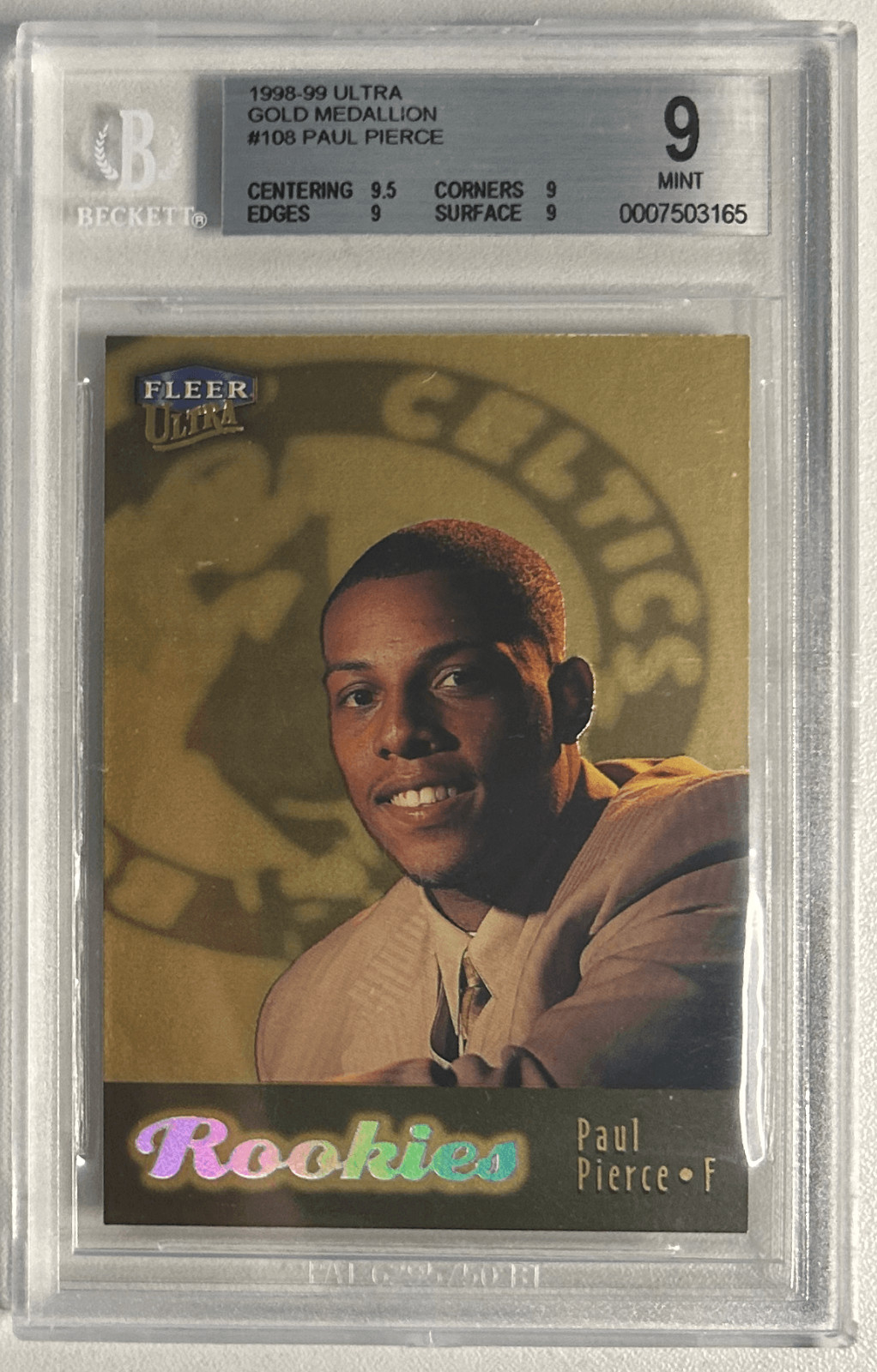 PAUL PIERCE 1998-99 Fleer ULTRA GOLD MEDALLION rookie BGS 9