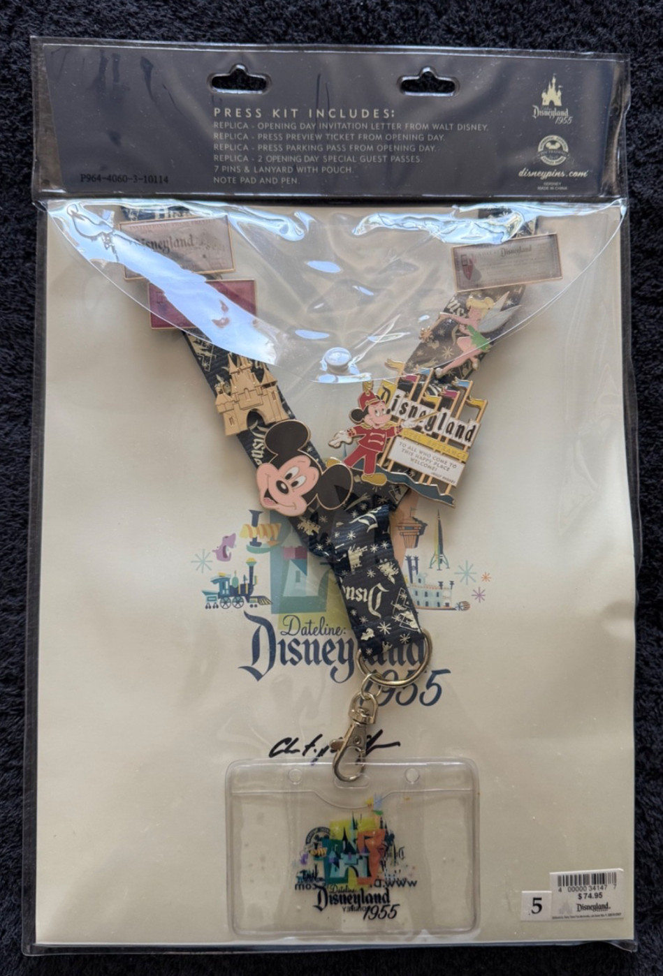 Disneyland: Dateline 1955 Press Kit Starter LE 7 Pin Set SIGNED by Artist NIB Disneyland: Dateline 1955 Press Kit Starter LE 7 Pin Set SIGNED by Artist NIB