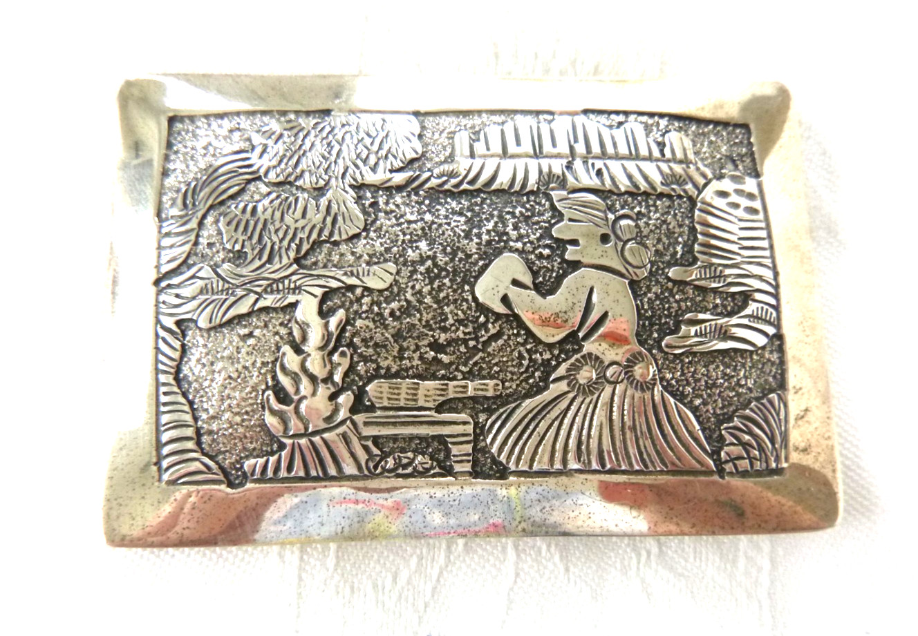 NWT Navajo Elaine Becenti Storyteller Belt Buckle 925 Sterling Silver NWT Navajo Elaine Becenti Storyteller Belt Buckle 925 Sterling Silver