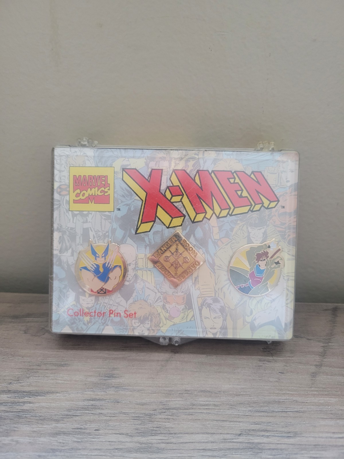 VTG NEW X-Men Collector Pin Set Marvel Comics 1993 Wolverine Gambit Danger Room VTG NEW X-Men Collector Pin Set Marvel Comics 1993 Wolverine Gambit Danger Room
