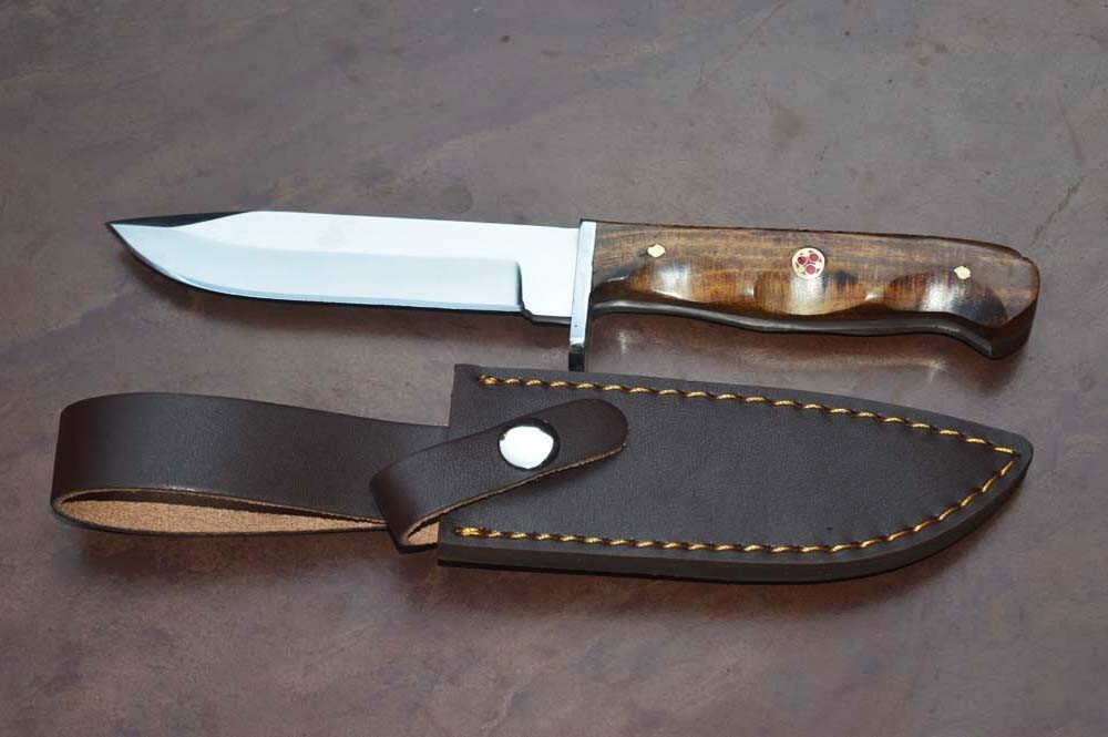 Handmade D2 steel hunting skinner knife with wood handle& Leather sheath Handmade D2 steel hunting skinner knife with wood handle& Leather sheath