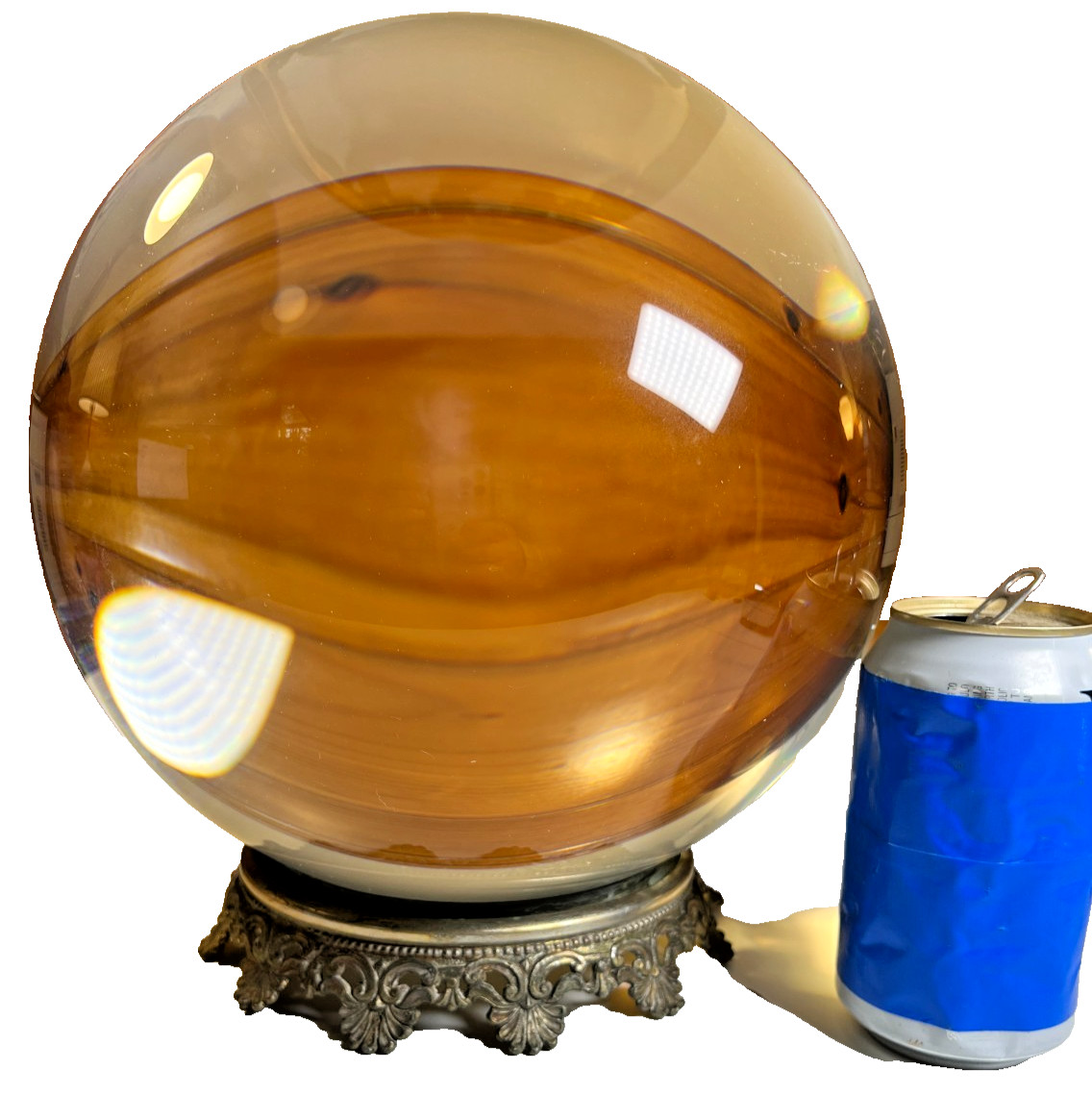 MASSIVE HUGE LARGE 10" Crystal Ball Ornate Victorian Metal Art Nouveau 60lbs MASSIVE HUGE LARGE 10" Crystal Ball Ornate Victorian Metal Art Nouveau 60lbs