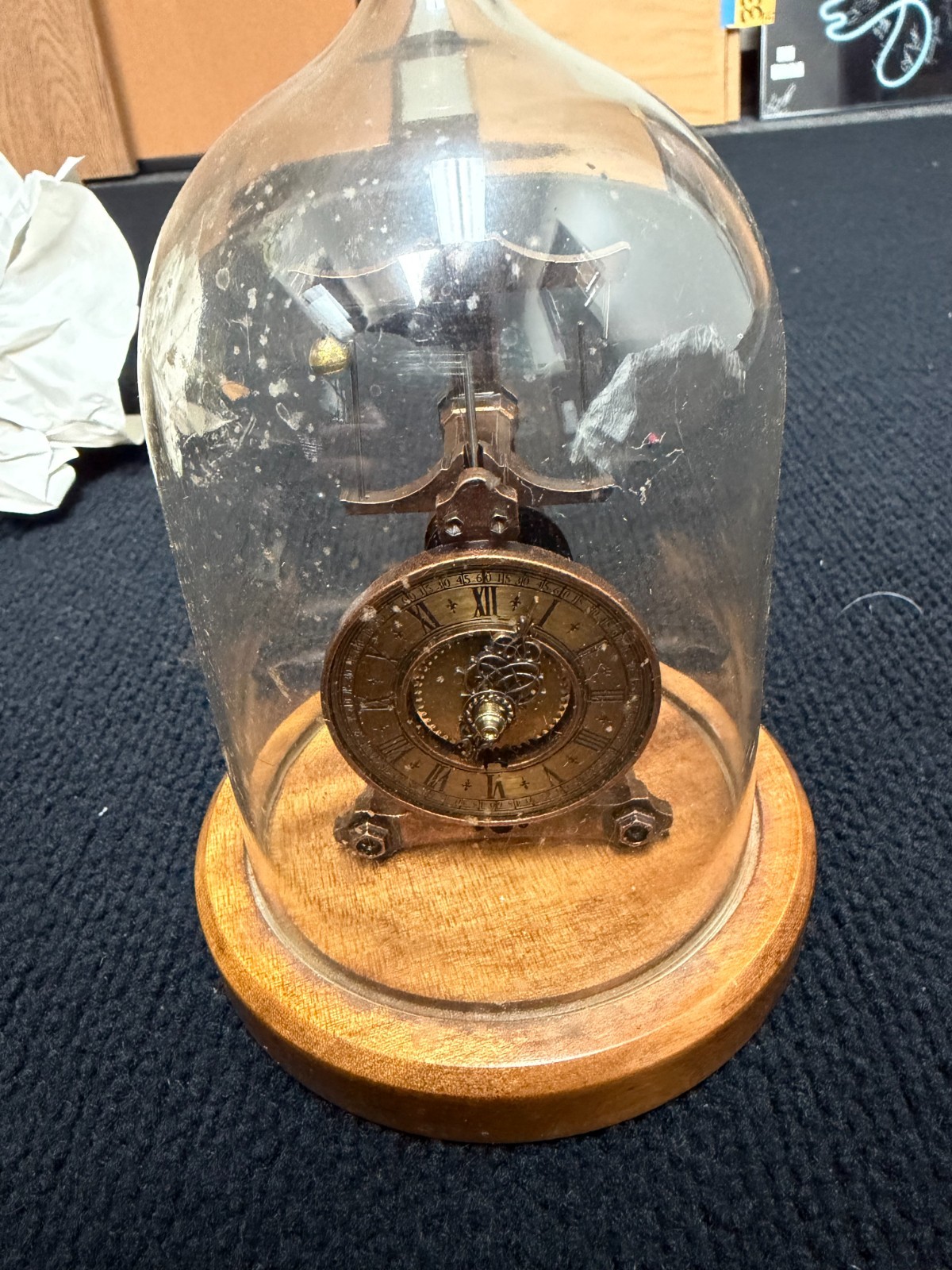 Vintage 1979 Tomy Guild Clock Micro Flying Model Mechanical Wind-Up Clock Dome Vintage 1979 Tomy Guild Clock Micro Flying Model Mechanical Wind-Up Clock Dome