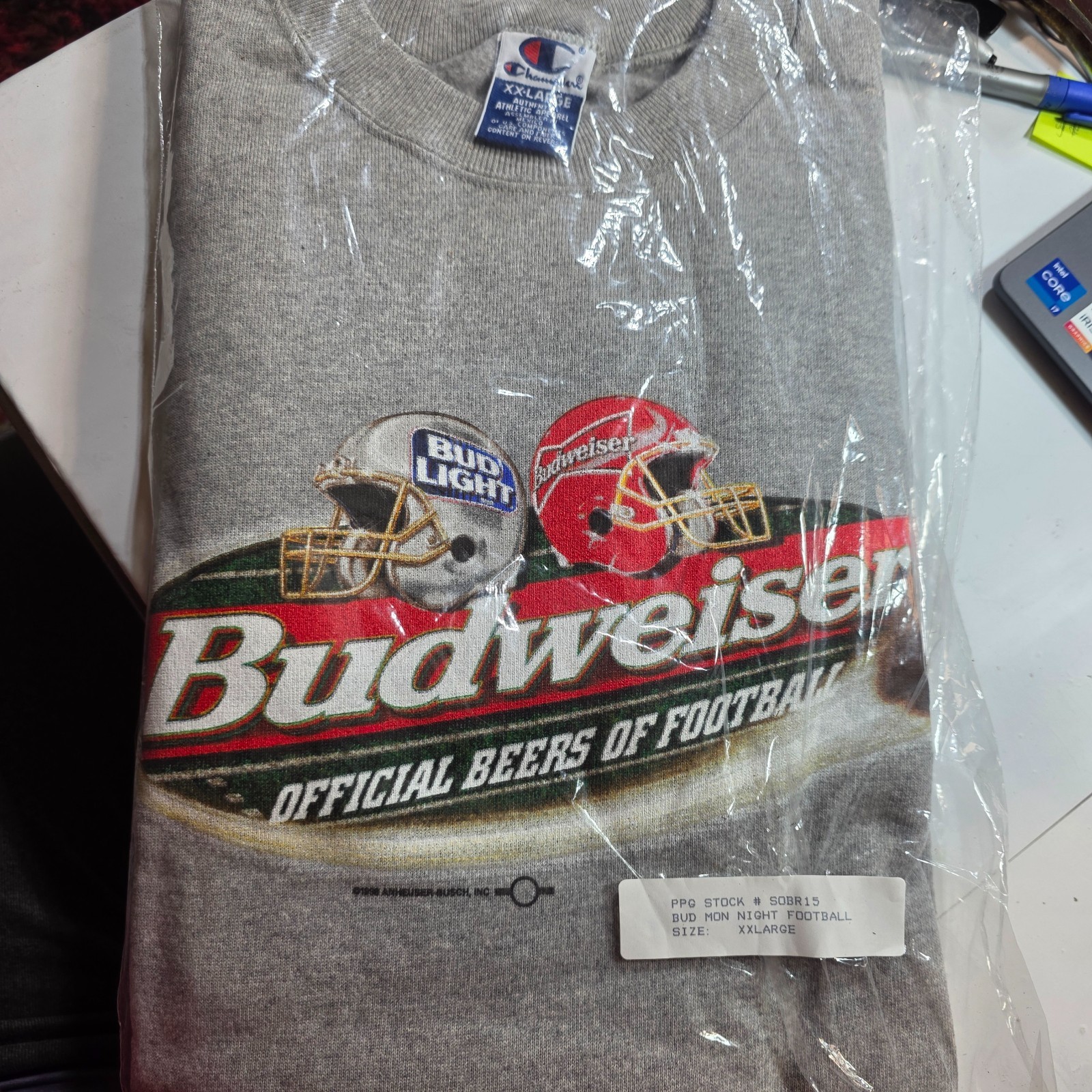 NWT Vintage 1998 "Budweiser Official Beers of Football" Champion Sweatshirt XXL