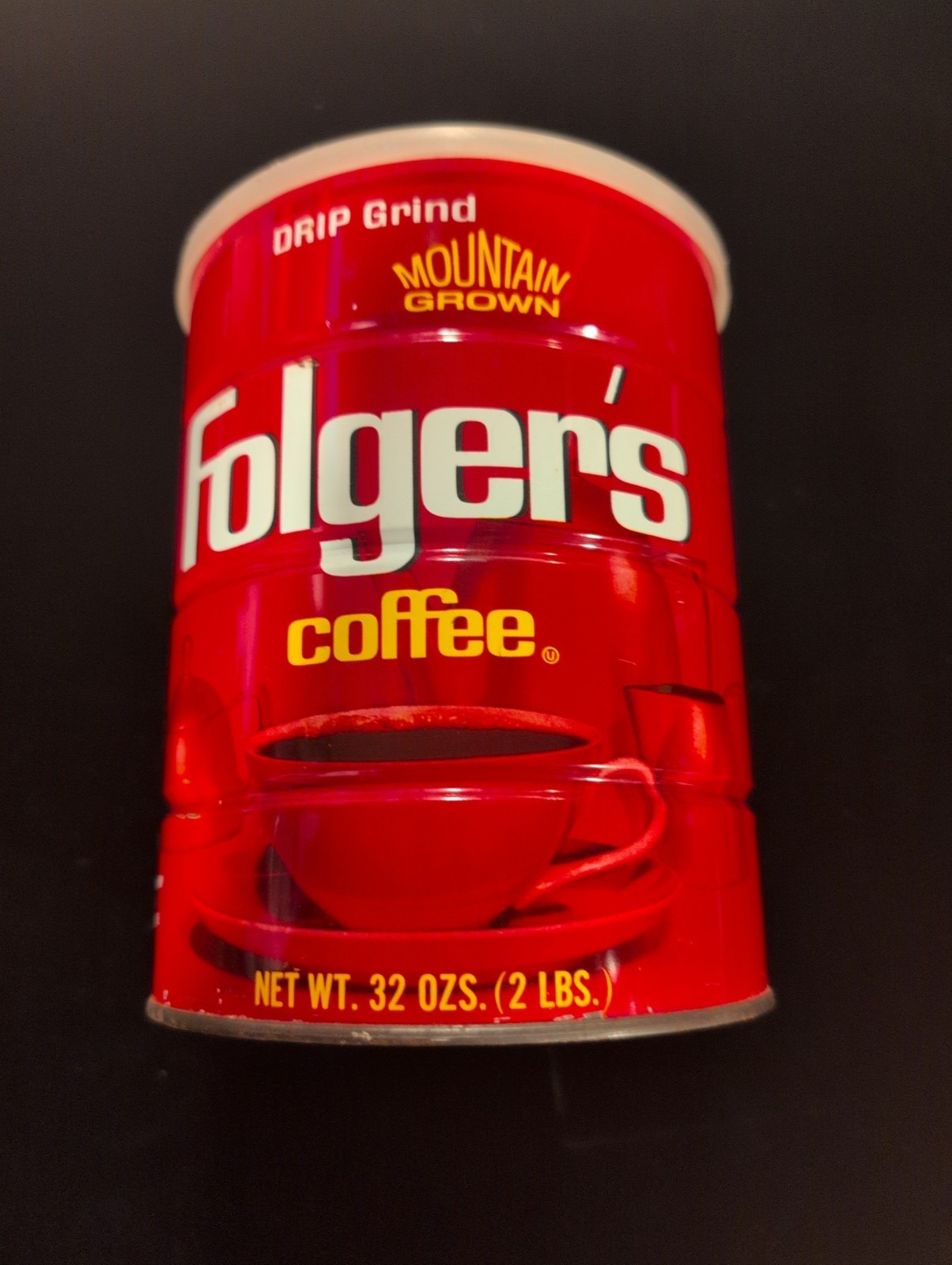 Vintage 1960's Folger's 2 Pound Drip Grind Mtn Grown Coffee Tin With Lid Empty Vintage 1960's Folger's 2 Pound Drip Grind Mtn Grown Coffee Tin With Lid Empty