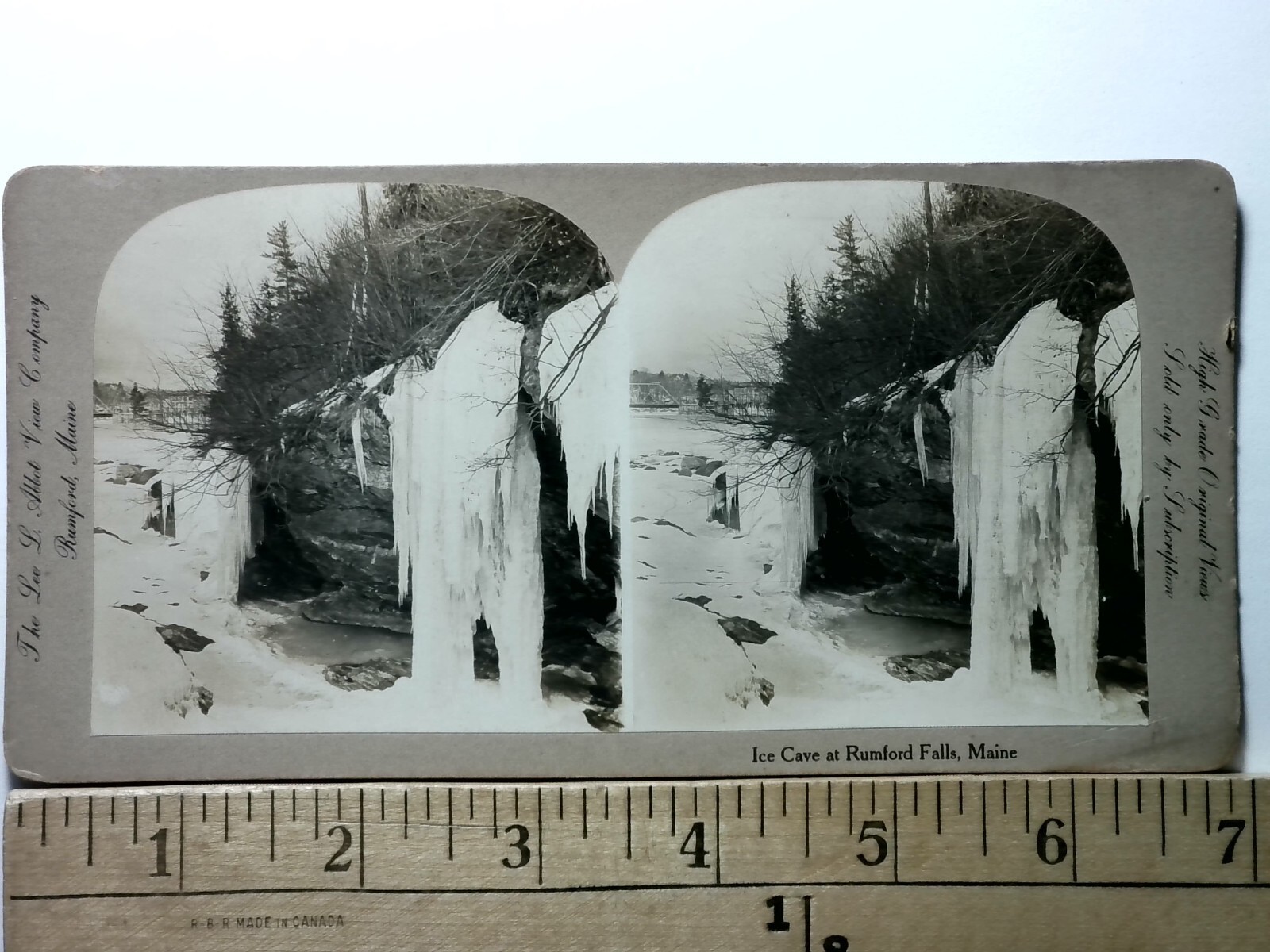 Ice Cave Rumford Falls Maine Stereoview Lee L. Abbot View Co. 1880s Winter Ice Cave Rumford Falls Maine Stereoview Lee L. Abbot View Co. 1880s Winter