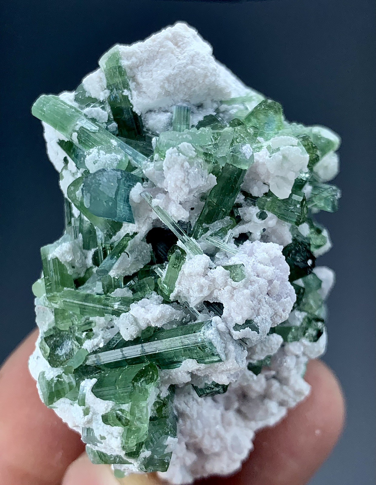 105 Gram Natural Tourmaline Crystal Bunch Specimen From Afghanistan.