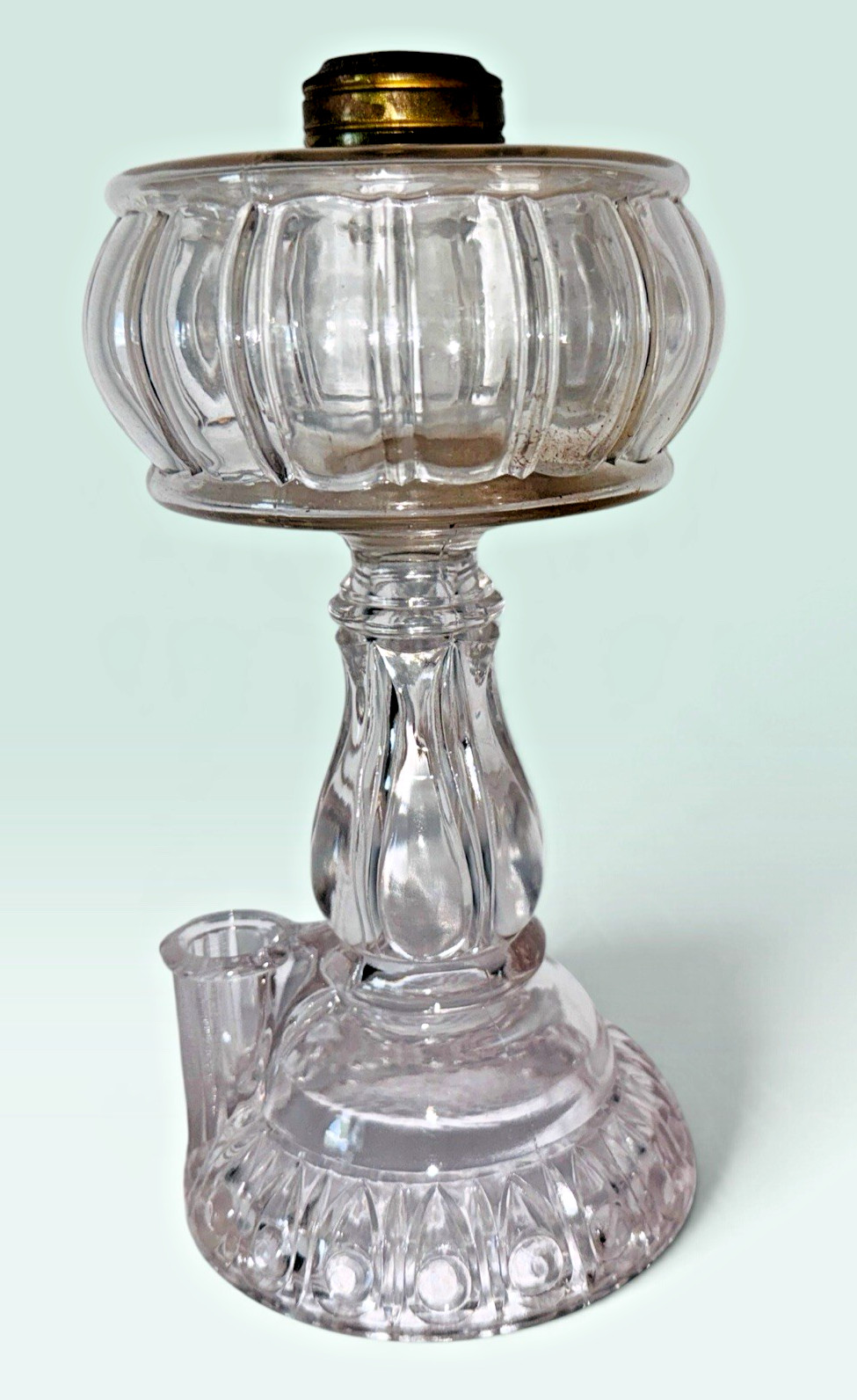 Rare Antique Match Holder Striker Base Kerosene Oil Lamp EAPG Torpedo & Paneled Rare Antique Match Holder Striker Base Kerosene Oil Lamp EAPG Torpedo & Paneled