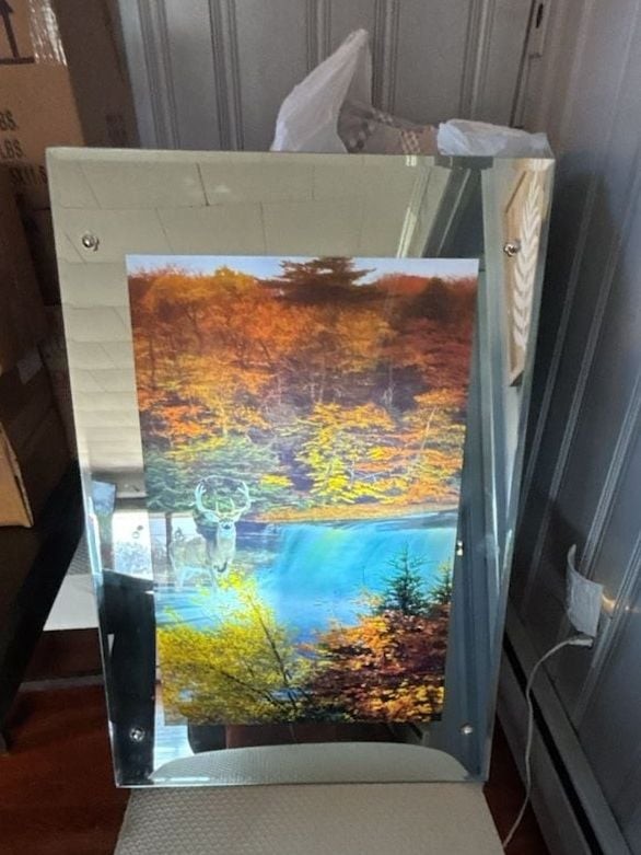 Vintage Motion Light Up Waterfall and Deer Scene Mirrored Wall Art with Sound Vintage Motion Light Up Waterfall and Deer Scene Mirrored Wall Art with Sound