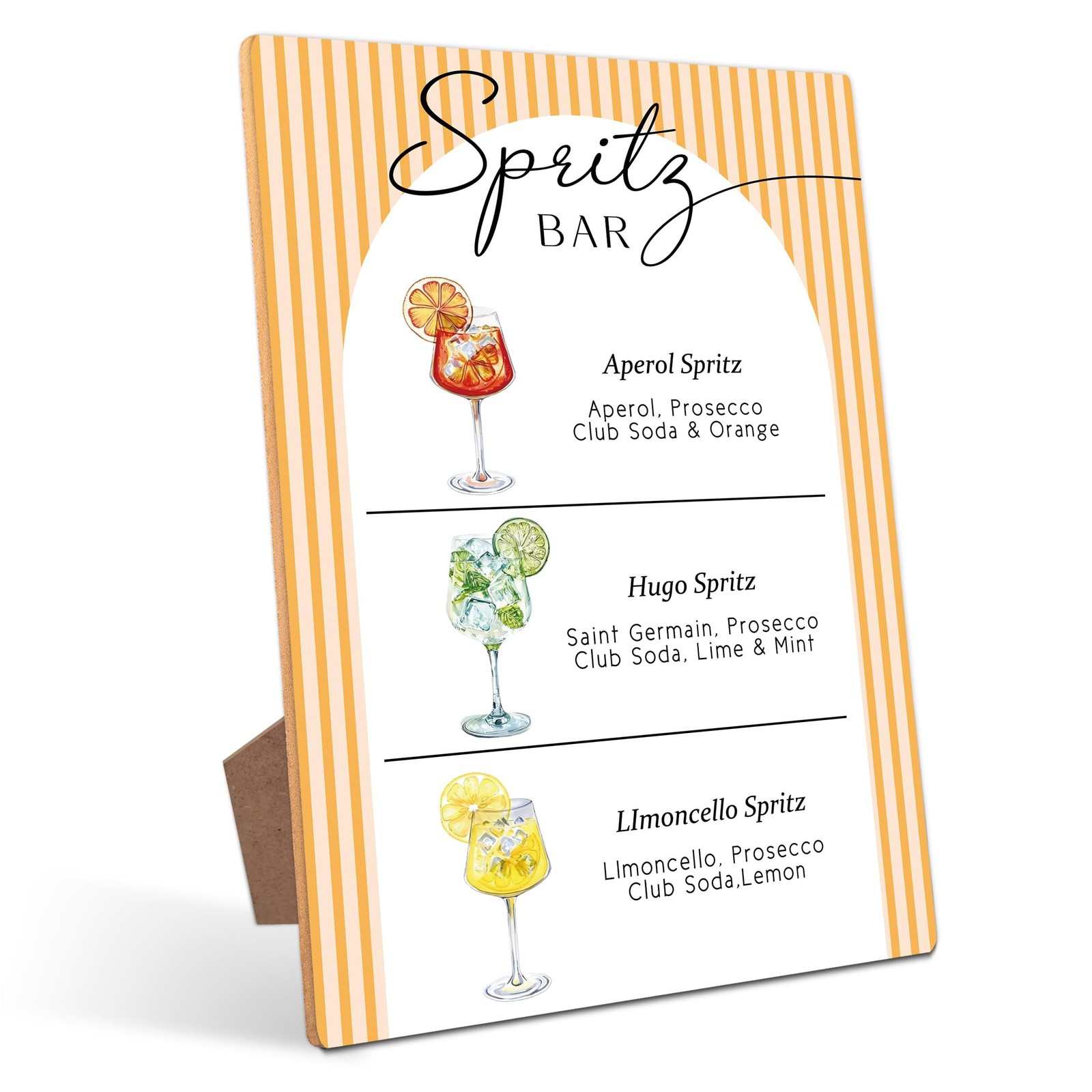 Aperol Hugo Limoncello Spritz Bar Table Sign - Spritz Cocktail Recipe, Perfec... Aperol Hugo Limoncello Spritz Bar Table Sign - Spritz Cocktail Recipe, Perfec...