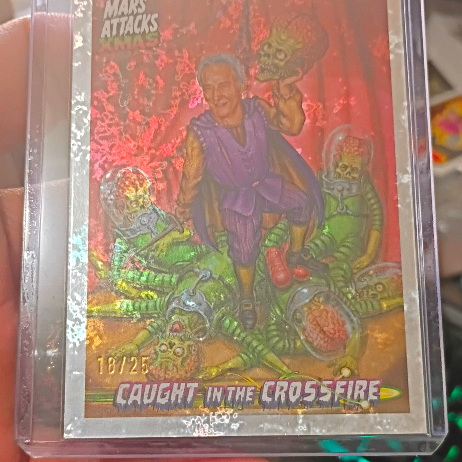 Topps 2026 Mars Attacks Brent Spiner "Caught in the Crossfire" CC-BS #/25