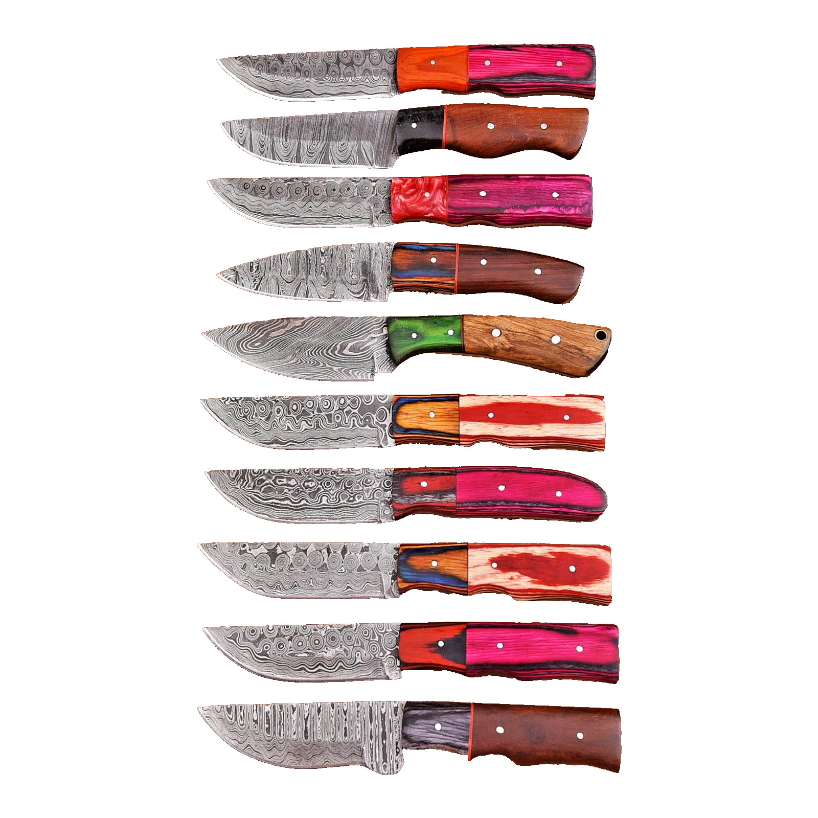 Lot of 10 Knives Damascus Steel Fix blade knife Whole Sale Price Clearance Sale Lot of 10 Knives Damascus Steel Fix blade knife Whole Sale Price Clearance Sale