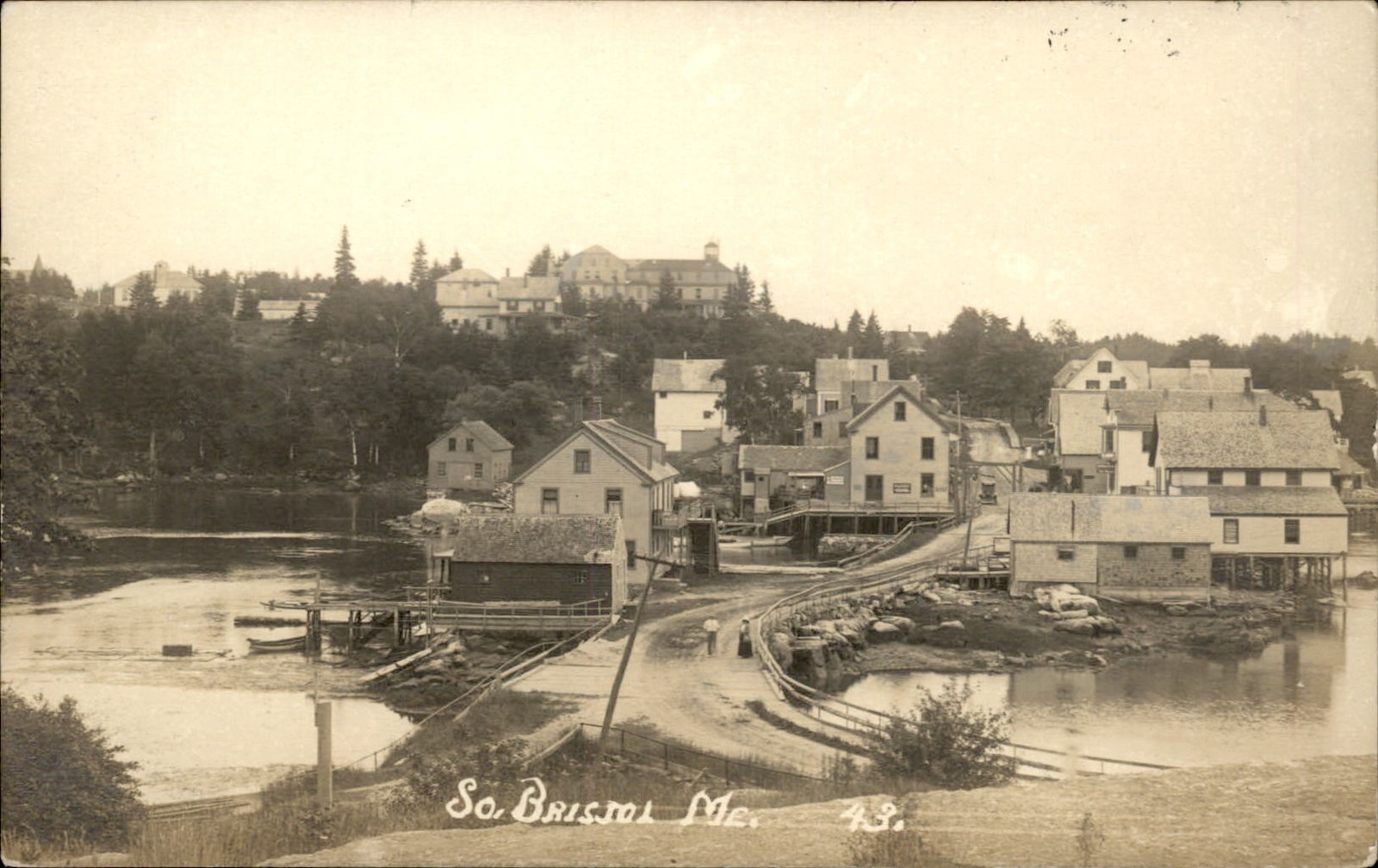 South Bristol Maine ME Harbor Village c1900s-10s Real Photo Vintage Postcard bhn South Bristol Maine ME Harbor Village c1900s-10s Real Photo Vintage Postcard bhn