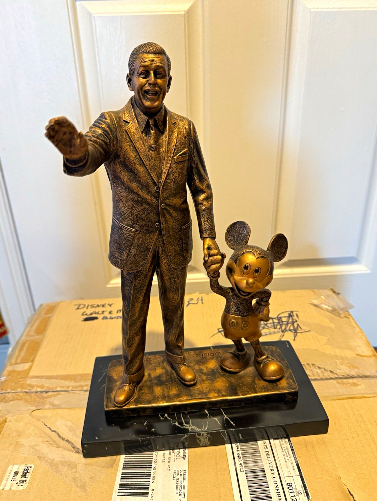 Walt Disney & Mickey Mouse Cold Cast Bronze Partners Statue Blaine Gibson RARE Walt Disney & Mickey Mouse Cold Cast Bronze Partners Statue Blaine Gibson RARE