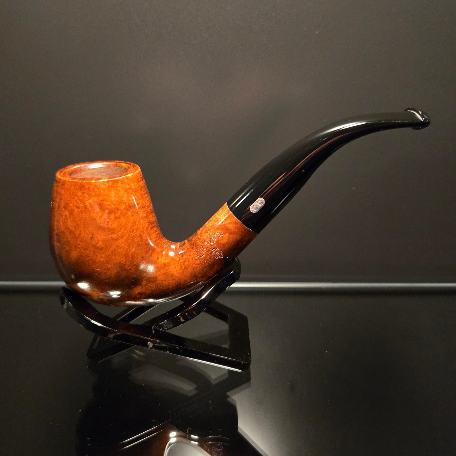 RARE CHACOM SWAN NECK BENT BILLIARD - NO FILLS/BEAUTIFUL GRAIN - UNSMOKED