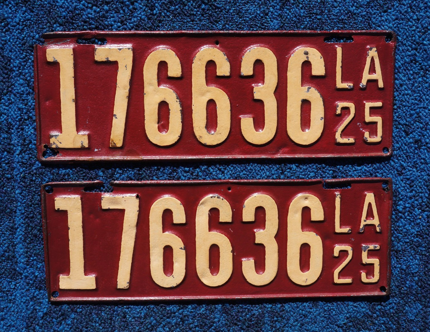 1925 Louisiana License Plate Plates PAIR / SET 1925 Louisiana License Plate Plates PAIR / SET