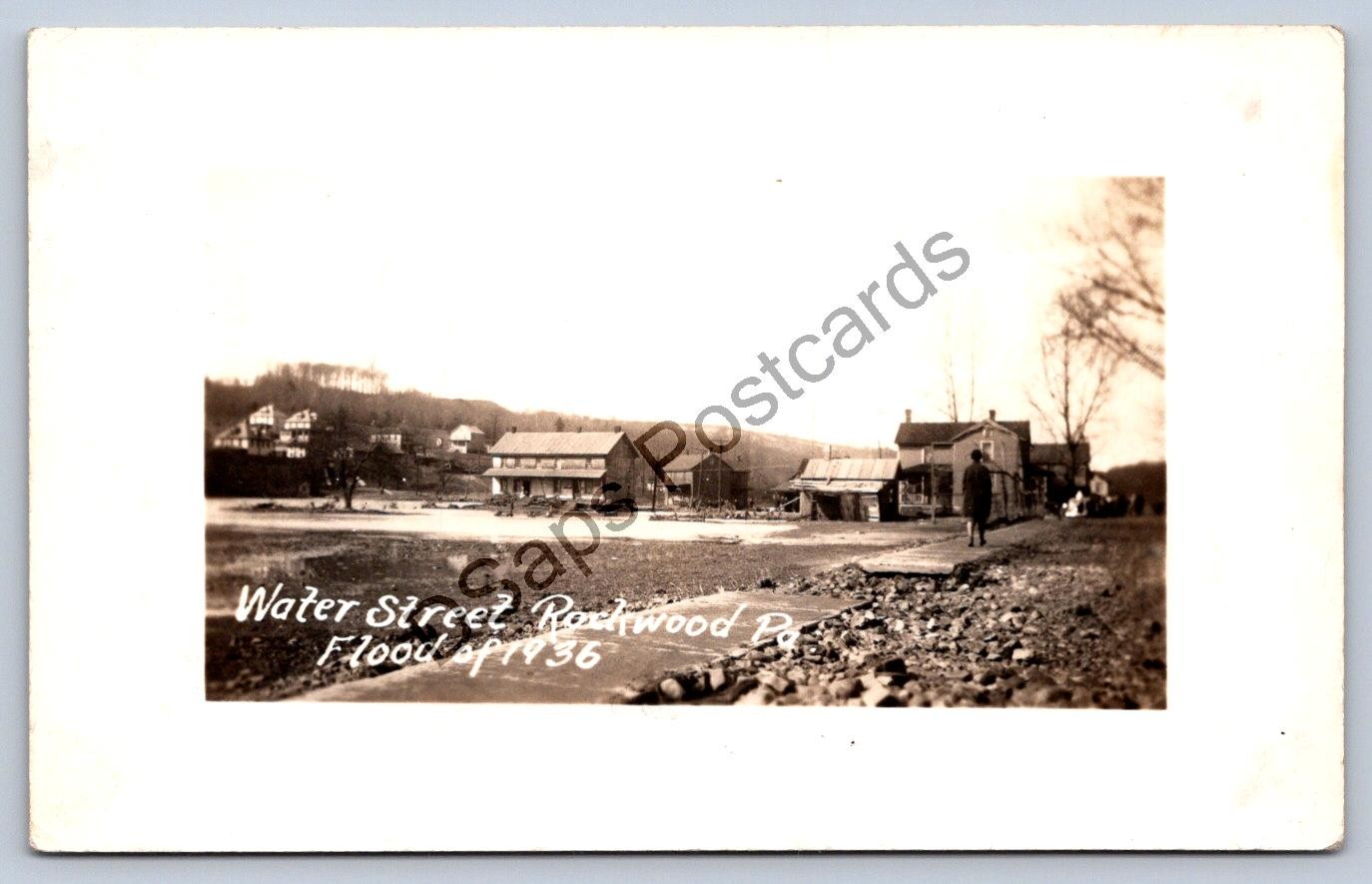 K68/ Rockwood Pennsylvania RPPC Postcard c1936 Flood Disaster Water St 38 K68/ Rockwood Pennsylvania RPPC Postcard c1936 Flood Disaster Water St 38