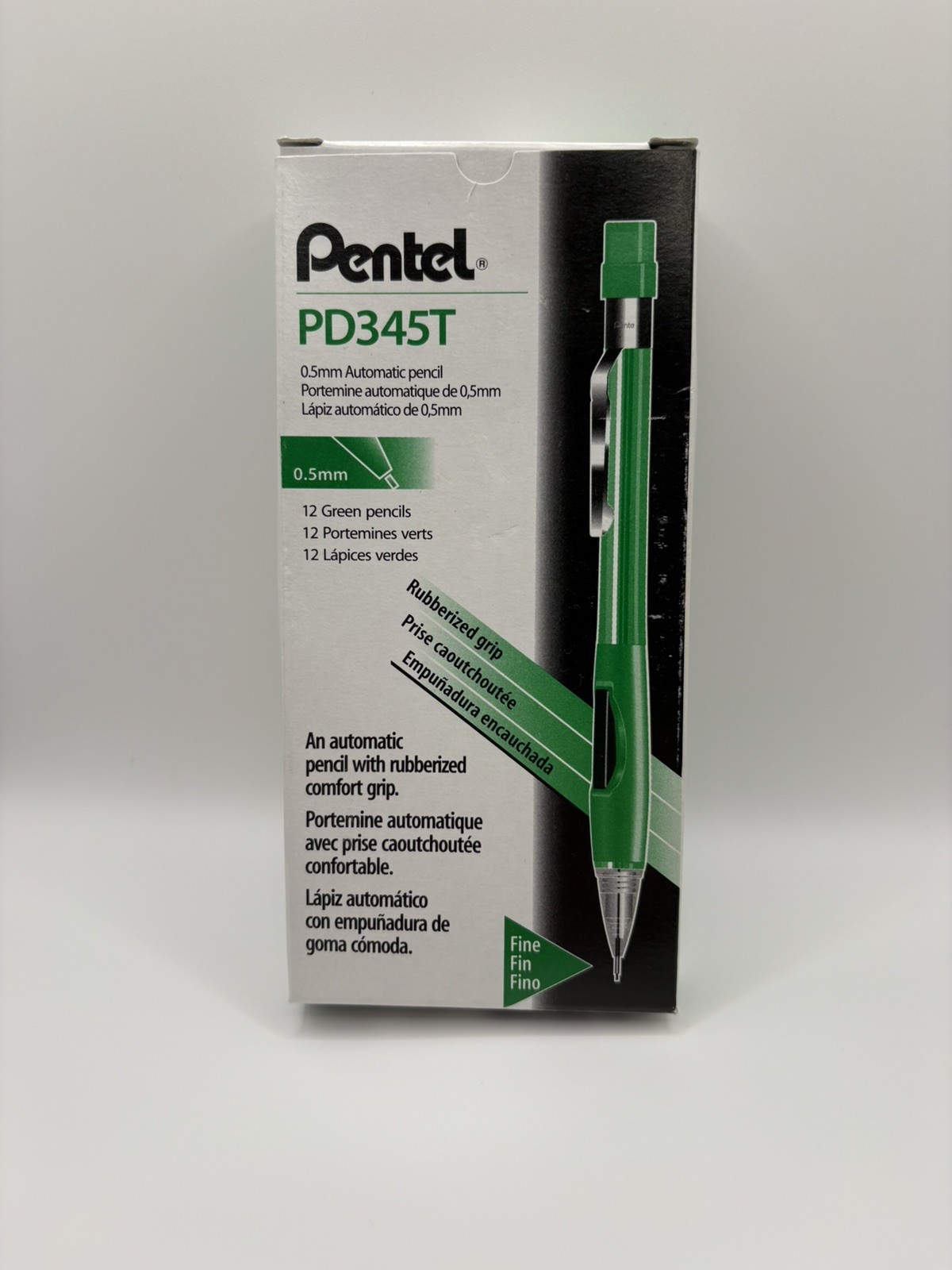 PENTEL PD345T Quicker Clicker Mechanical Pencil 0.5mm Japan Green Box Of 12 PENTEL PD345T Quicker Clicker Mechanical Pencil 0.5mm Japan Green Box Of 12