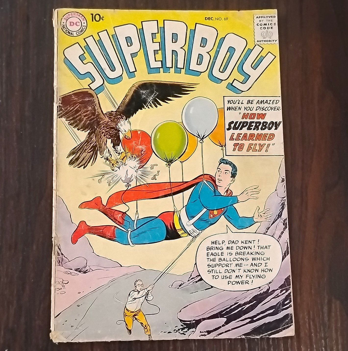 Silver Age DC Superboy #69 Dec 1958 "How Superboy Learned to Fly" GD 2.0 Silver Age DC Superboy #69 Dec 1958 "How Superboy Learned to Fly" GD 2.0