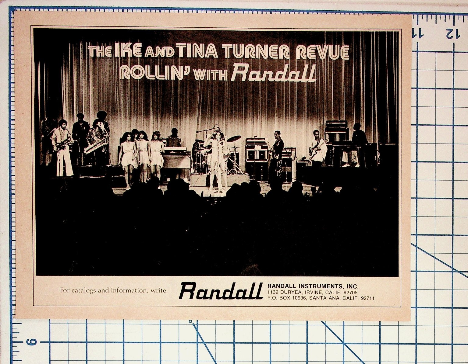 Ike & Tina Turner Revue Randall Amps Vintage Music Ad Ephemera