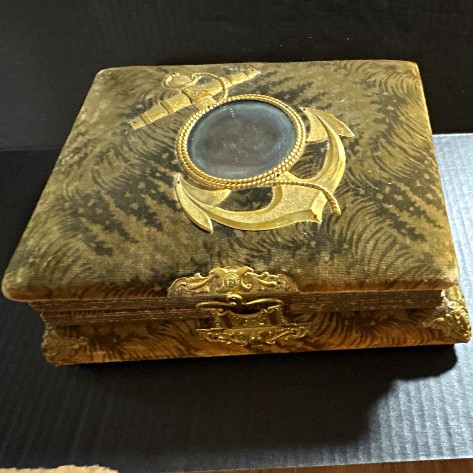 Antique Victorian Musical Photo Album c. 1897 - Velvet & Brass Anchor "HOPE" Antique Victorian Musical Photo Album c. 1897 - Velvet & Brass Anchor "HOPE"