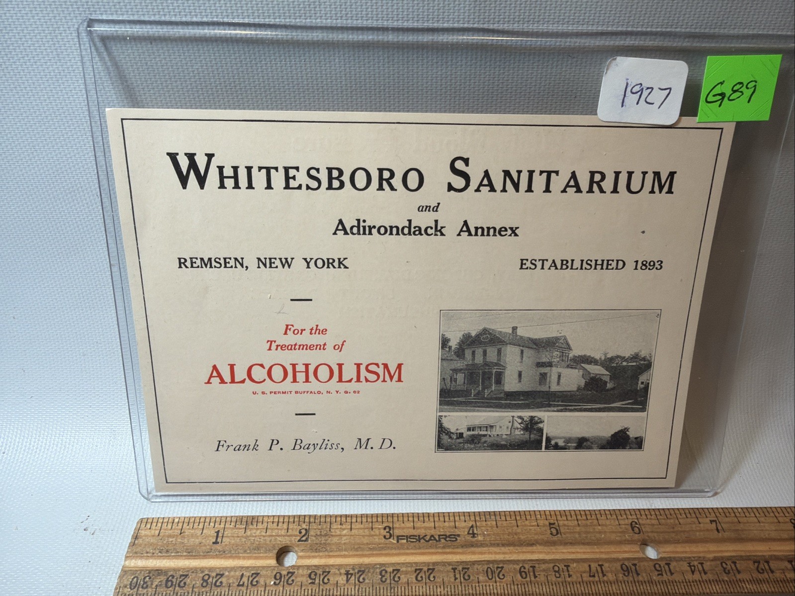 Atq 1927 Whitesboro Sanitarium Insane Asylum Remsen New York AD Picture Doctor