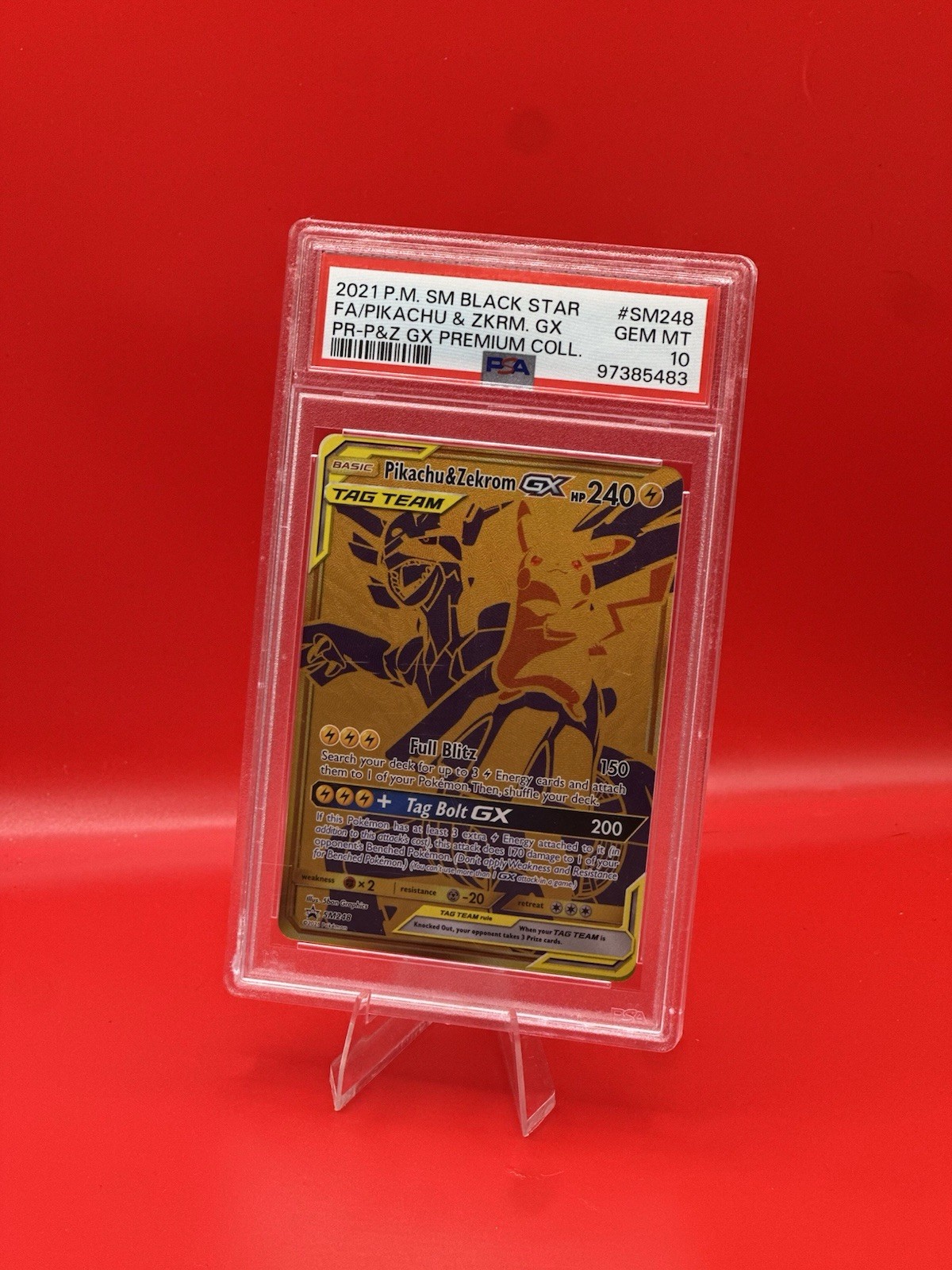 Pokémon 2021 SM Black Star Promo Pikachu & Zekrom Tag Team GX SM248 PSA 10 Pokémon 2021 SM Black Star Promo Pikachu & Zekrom Tag Team GX SM248 PSA 10