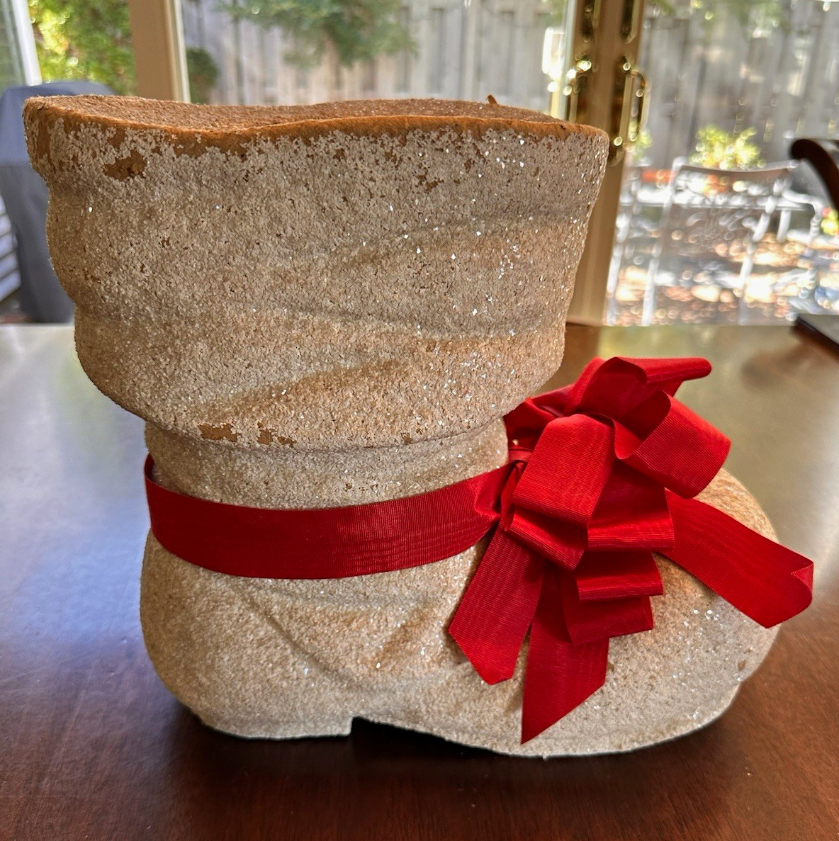 Vintage 1950s Papier Mache Santa Claus Boot Large 14” Primitive Christmas Decor Vintage 1950s Papier Mache Santa Claus Boot Large 14” Primitive Christmas Decor