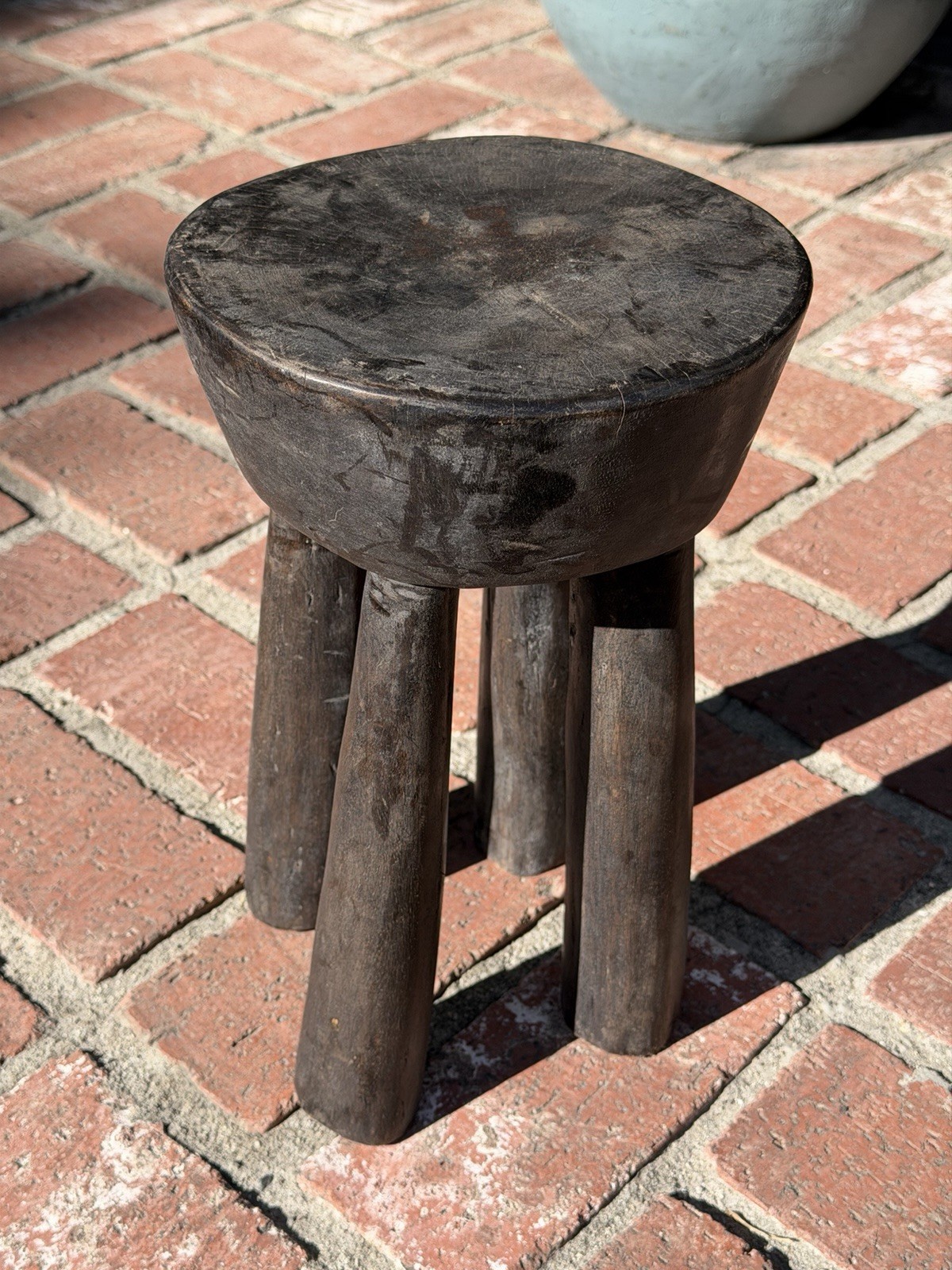 Vintage African Dark Wooden Lobi Stool 13” H x 8” - 8 1/2” D / Decor Collector Vintage African Dark Wooden Lobi Stool 13” H x 8” - 8 1/2” D / Decor Collector