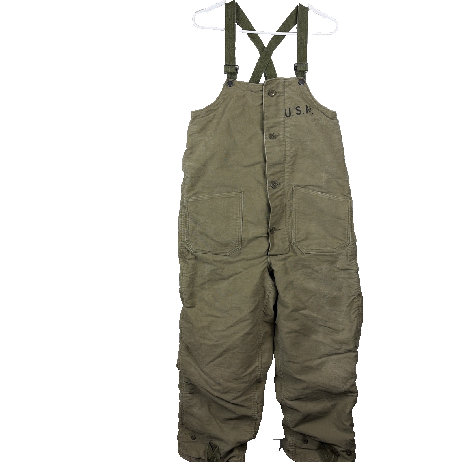 Vintage 40s WWII US Navy USN N-1 Deck Pants Overalls Jungle Cloth Distressed S Vintage 40s WWII US Navy USN N-1 Deck Pants Overalls Jungle Cloth Distressed S