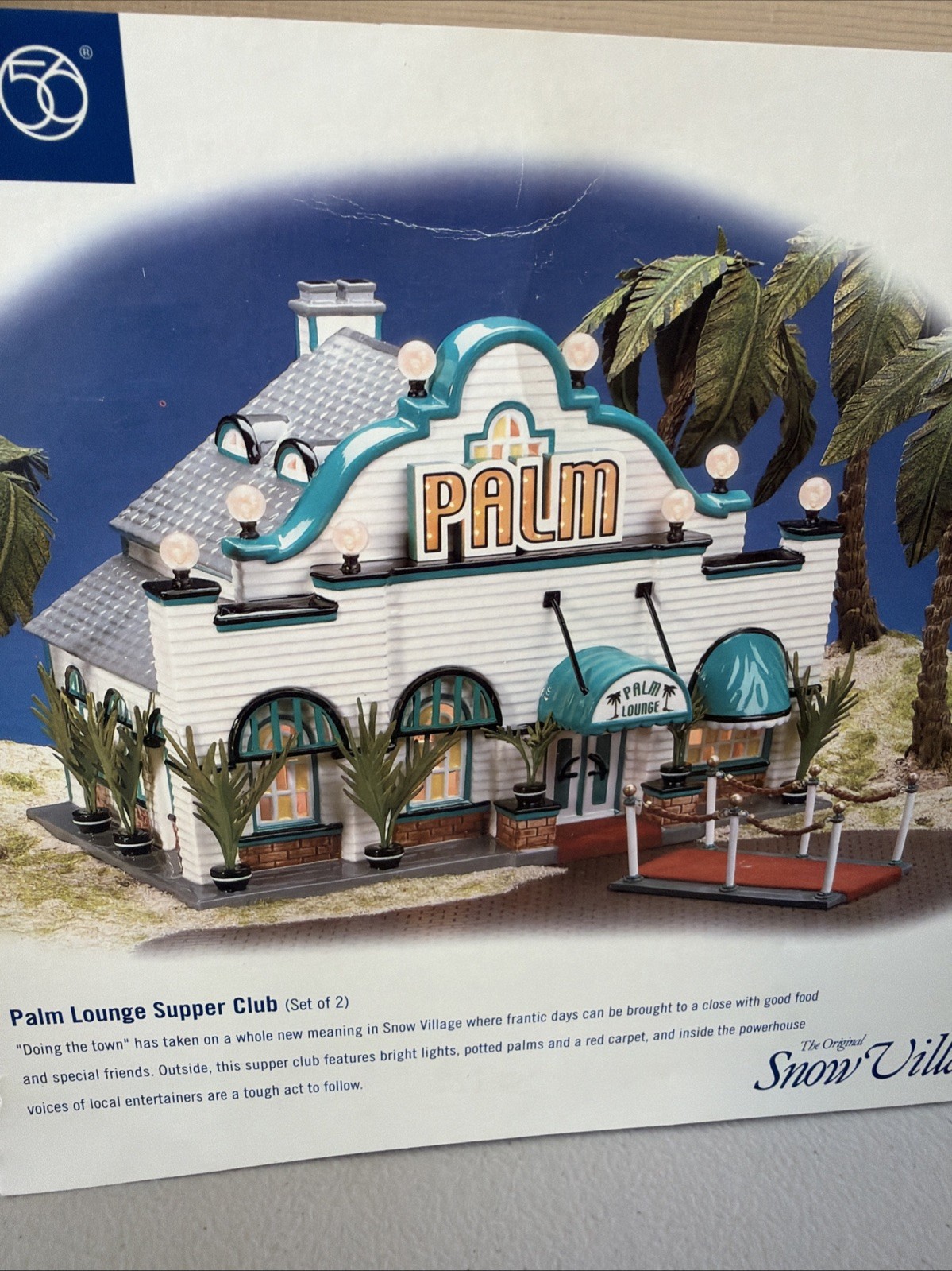 Dept 56 Snow Village Palm Lounge Supper Club 56.55046 Tropical Mid Century Dept 56 Snow Village Palm Lounge Supper Club 56.55046 Tropical Mid Century