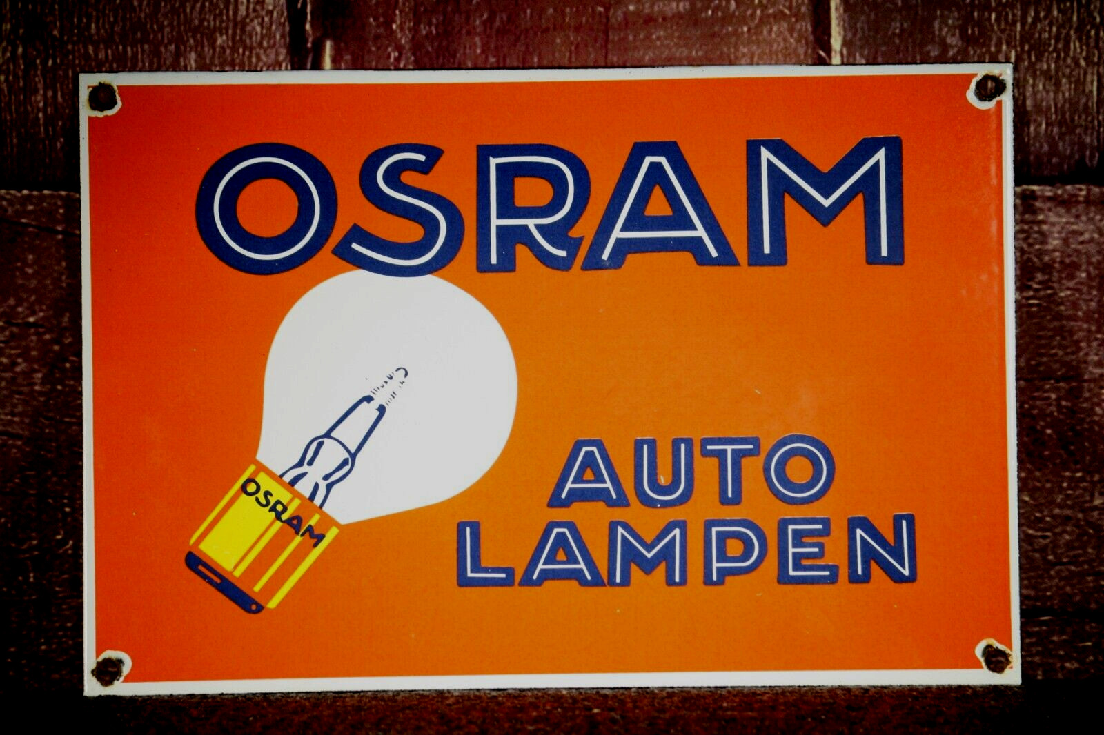 OSRAM AUTO LAMPEN PORCELAIN COLLECTIBLE, RUSTIC, ADVERTISING OSRAM AUTO LAMPEN PORCELAIN COLLECTIBLE, RUSTIC, ADVERTISING