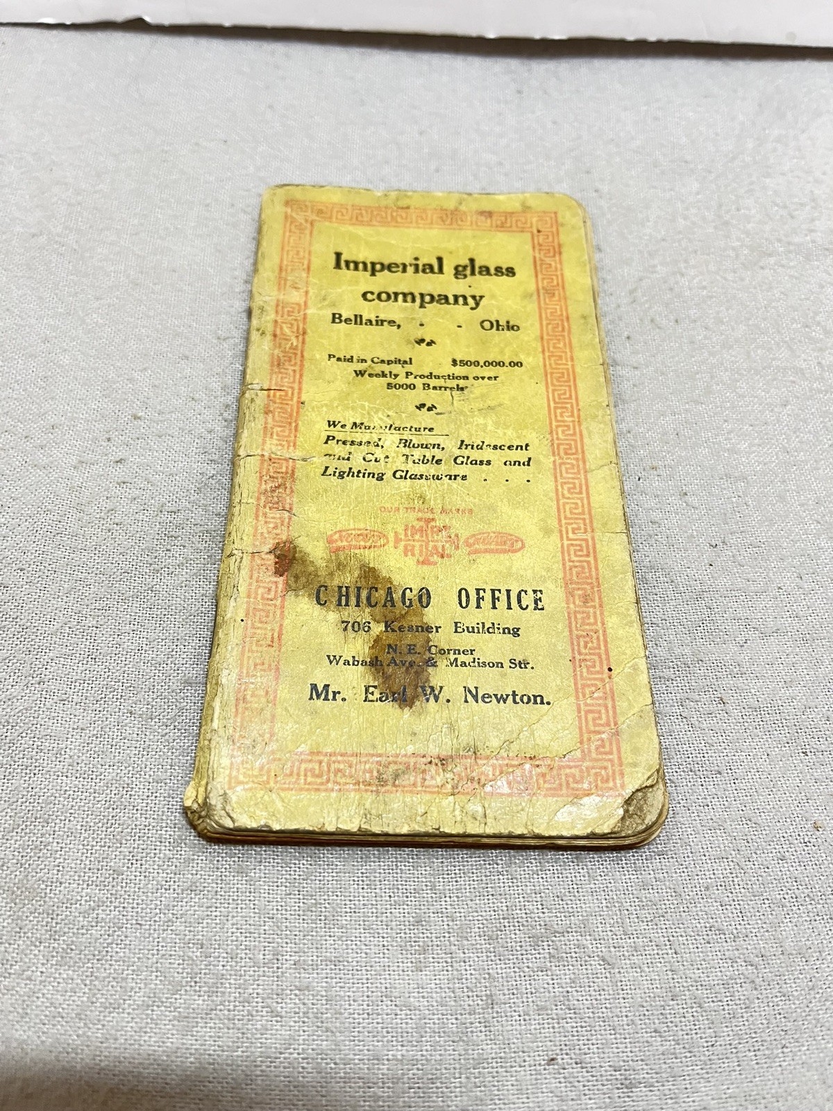 Vintage 1914 Imperial Glass Co. Booklet Bellaire Ohio Nucut Glass Vintage 1914 Imperial Glass Co. Booklet Bellaire Ohio Nucut Glass