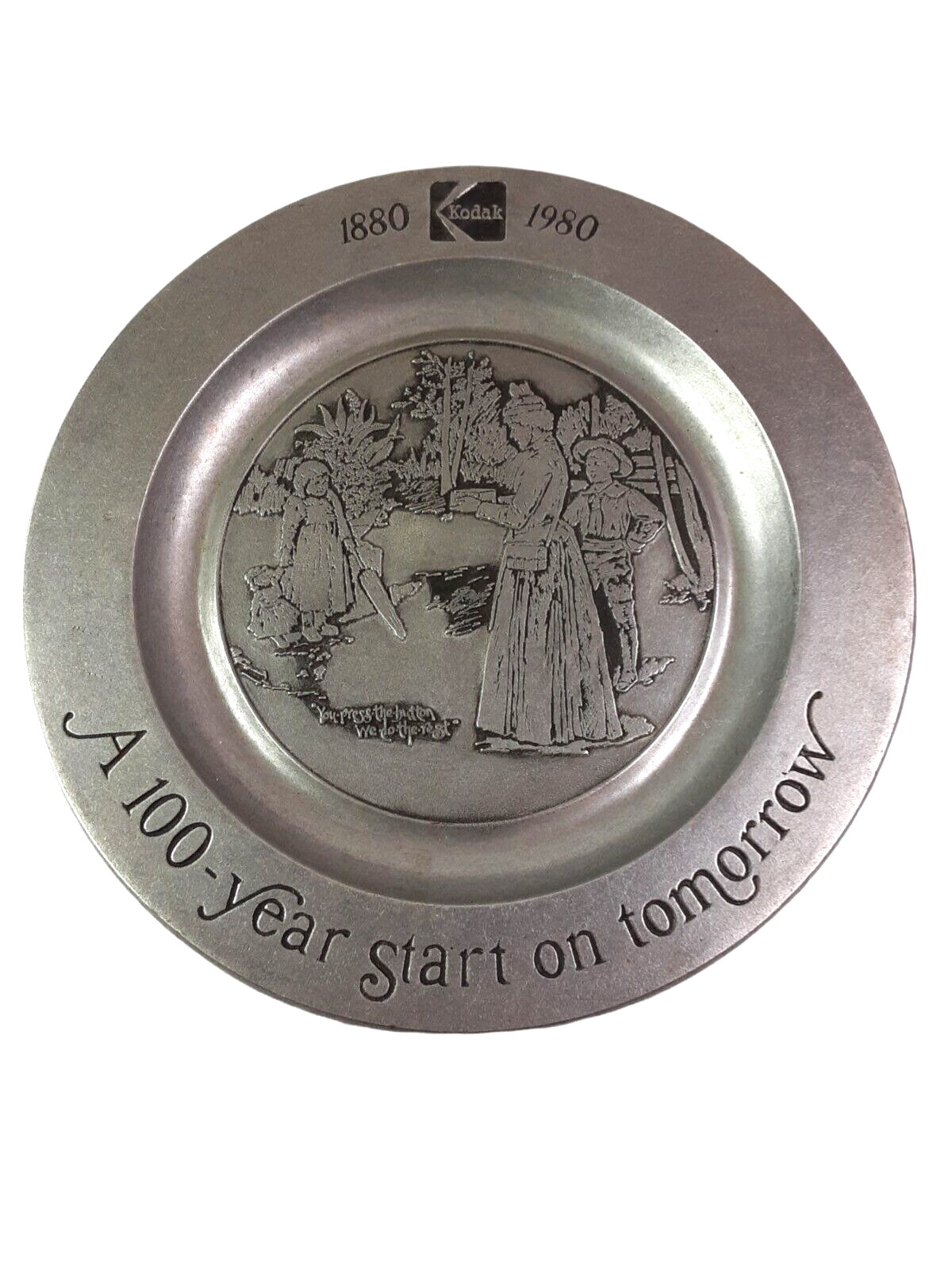 Pewter Kodak Plate 1880-1980 100 Year Anniversary Collection Wilton VTG. 11"/GC Pewter Kodak Plate 1880-1980 100 Year Anniversary Collection Wilton VTG. 11"/GC