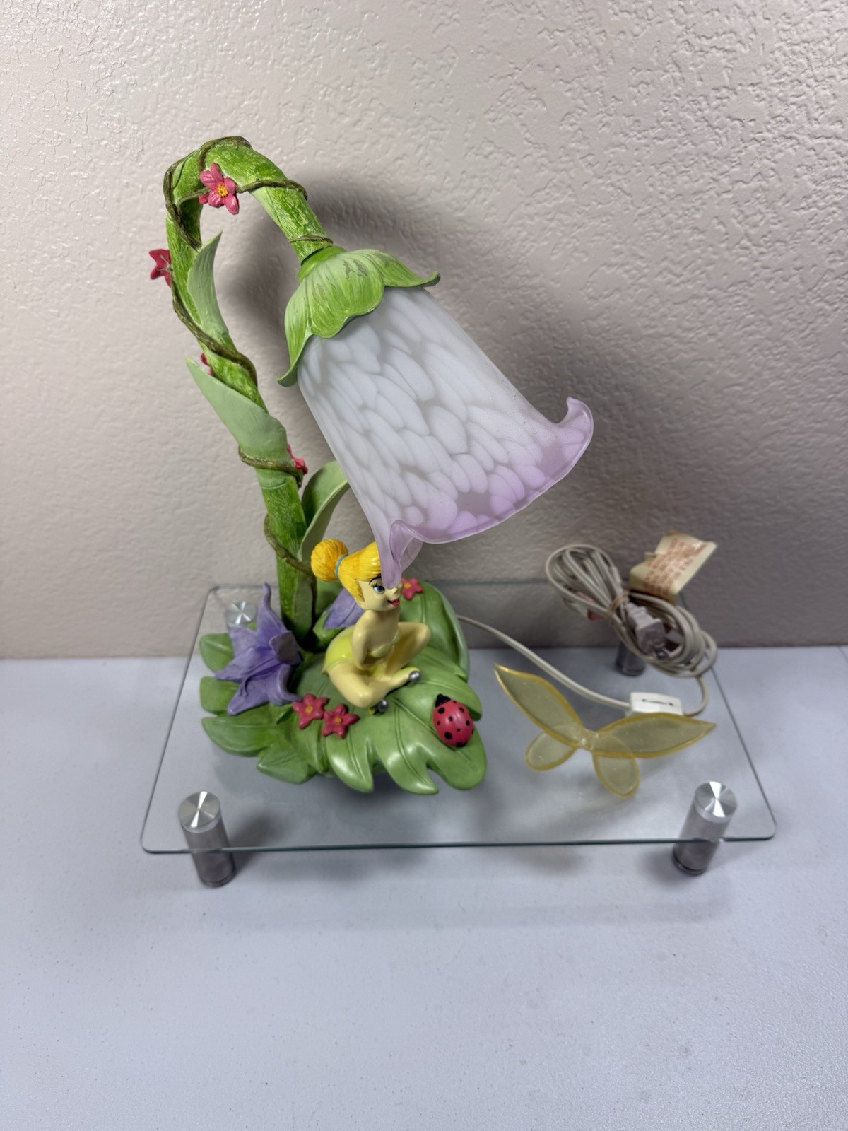 Hampton Bay - Disney Tinker Bell Flower Table Lamp -Green Leaf Base-BROKEN WINGS Hampton Bay - Disney Tinker Bell Flower Table Lamp -Green Leaf Base-BROKEN WINGS
