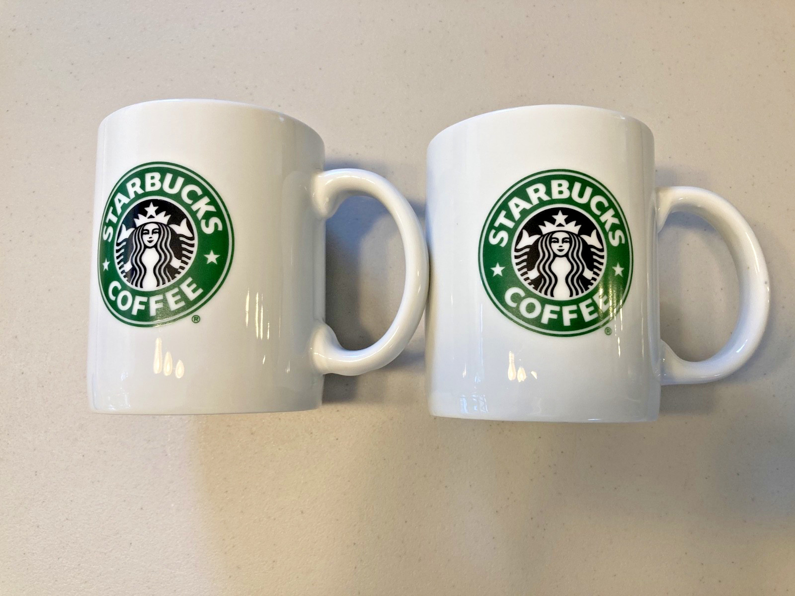 Vintage Starbucks Coffee Mugs, Classic Siren Mermaid Green and Black Logo (2)