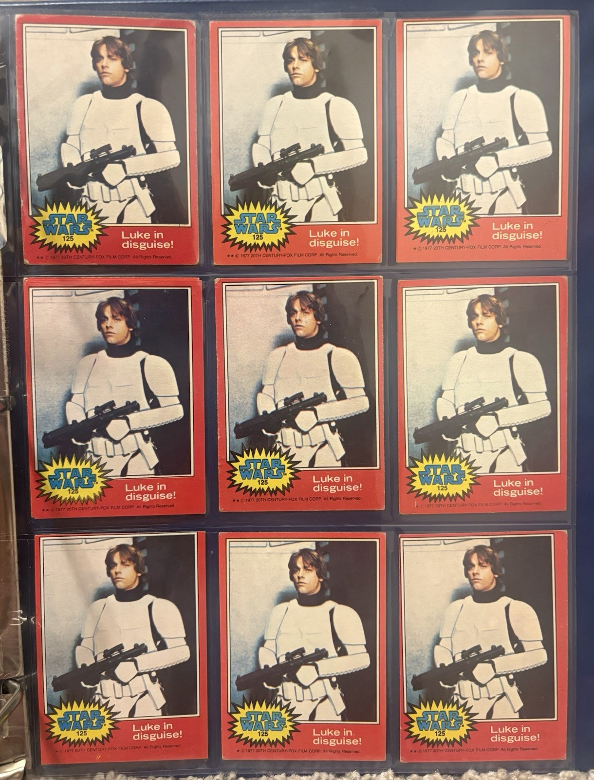 1977 Topps Star Wars #125 Luke in Disguise | Mark Hamill | Lot of 9 1977 Topps Star Wars #125 Luke in Disguise | Mark Hamill | Lot of 9