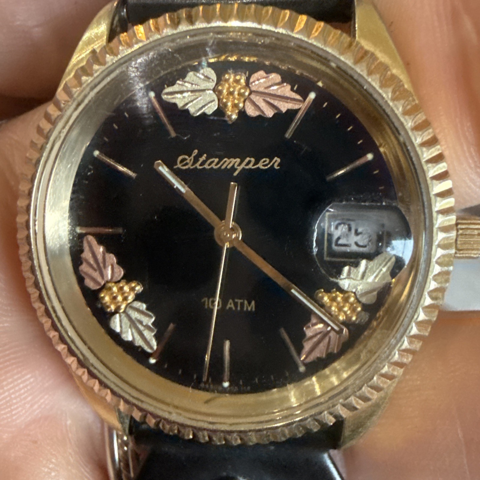 Vintage Harley-Davidson Black Hills Gold Men's Watch by Stamper Rare Eagle Band Vintage Harley-Davidson Black Hills Gold Men's Watch by Stamper Rare Eagle Band