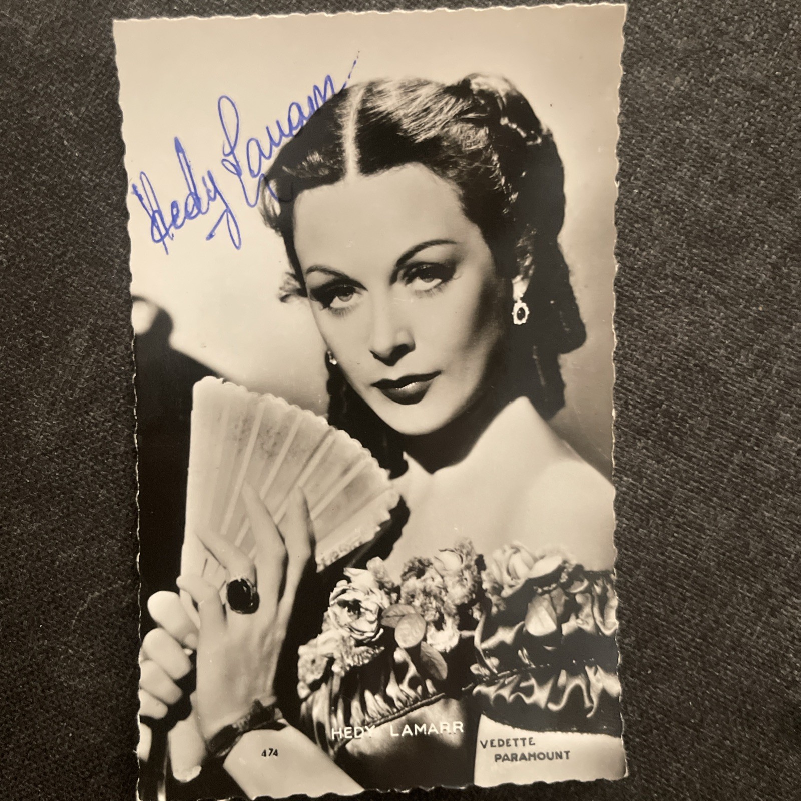 Vintage Hedy Lamarr Cinema Postcard Signature Original Autograph Vintage Hedy Lamarr Cinema Postcard Signature Original Autograph