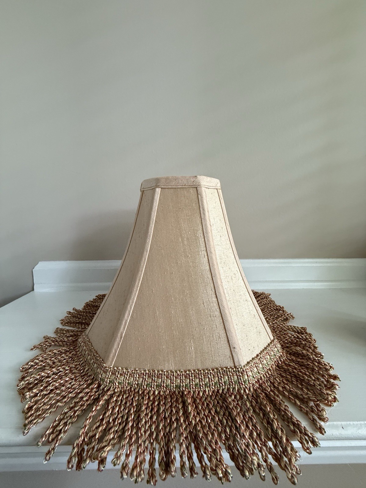 Vintage 1990’s Victorian Gold Fabric Square Lamp Shade W/ Fringed Trim 11”x10 Vintage 1990’s Victorian Gold Fabric Square Lamp Shade W/ Fringed Trim 11”x10