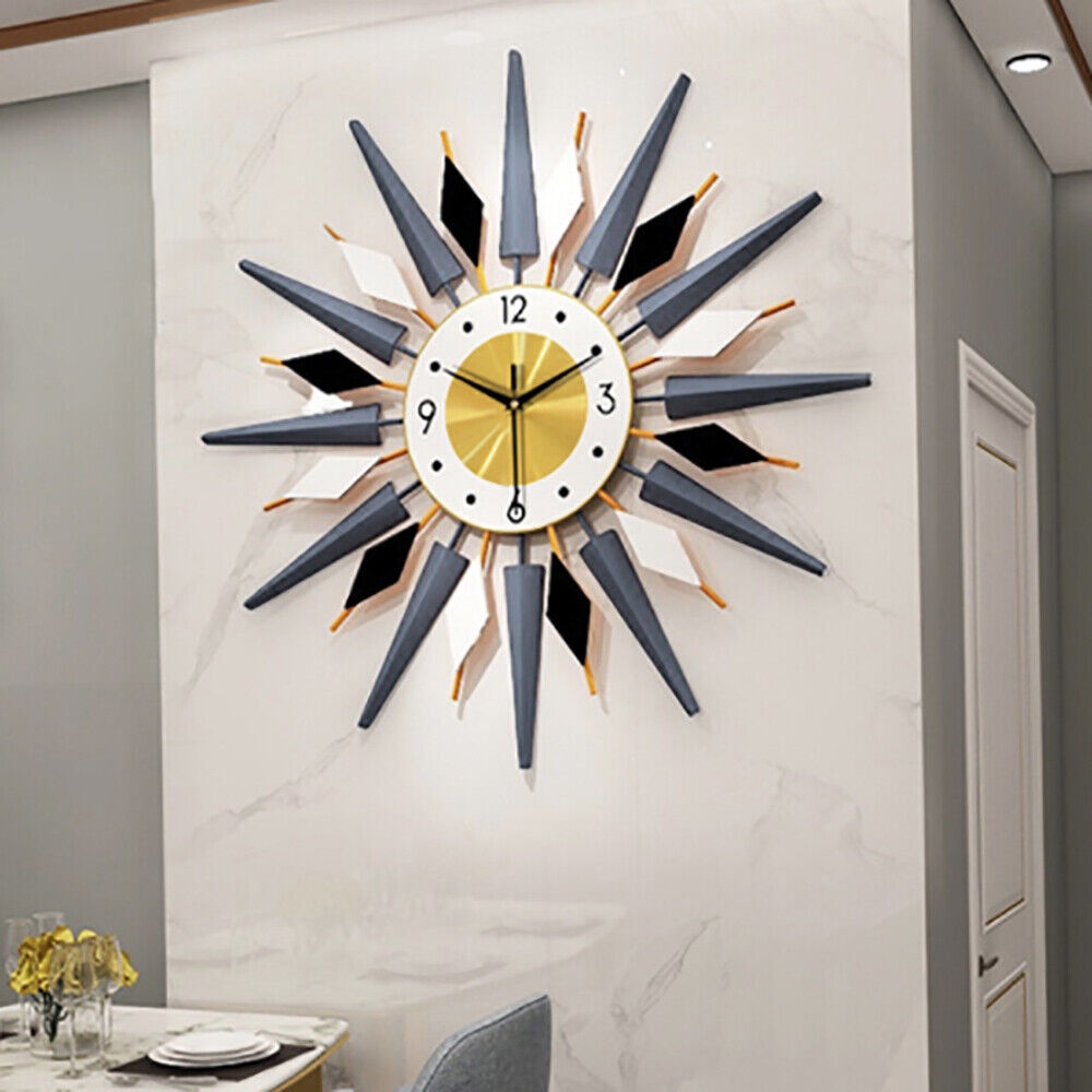 23.6 Inch Wall Clock Silent Mid-Century Modern Art Decorative Large Wall Clock