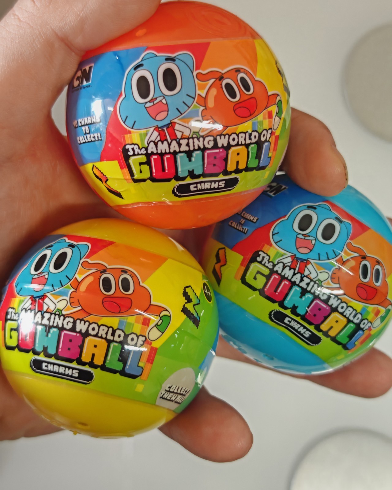 The Amazing World of Gumball Charms Capsule Balls, Lot of 3 Surprise Balls