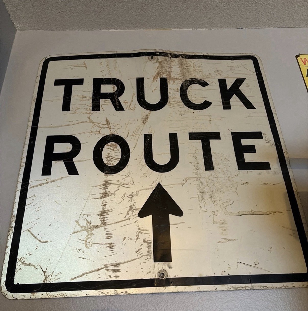OLD Vintage TRUCK ROUTE ARROW EMBOSSED METAL SIGN 30”x30” OLD Vintage TRUCK ROUTE ARROW EMBOSSED METAL SIGN 30”x30”