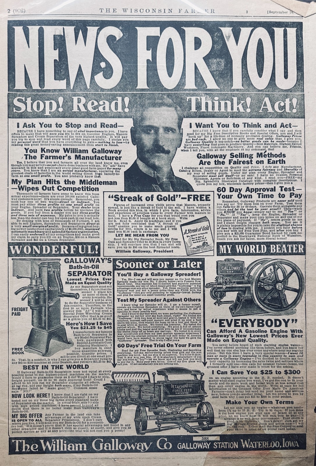 1912 Galloway Farm Equipment Catalog - Waterloo, IA Ad #1914 1912 Galloway Farm Equipment Catalog - Waterloo, IA Ad #1914