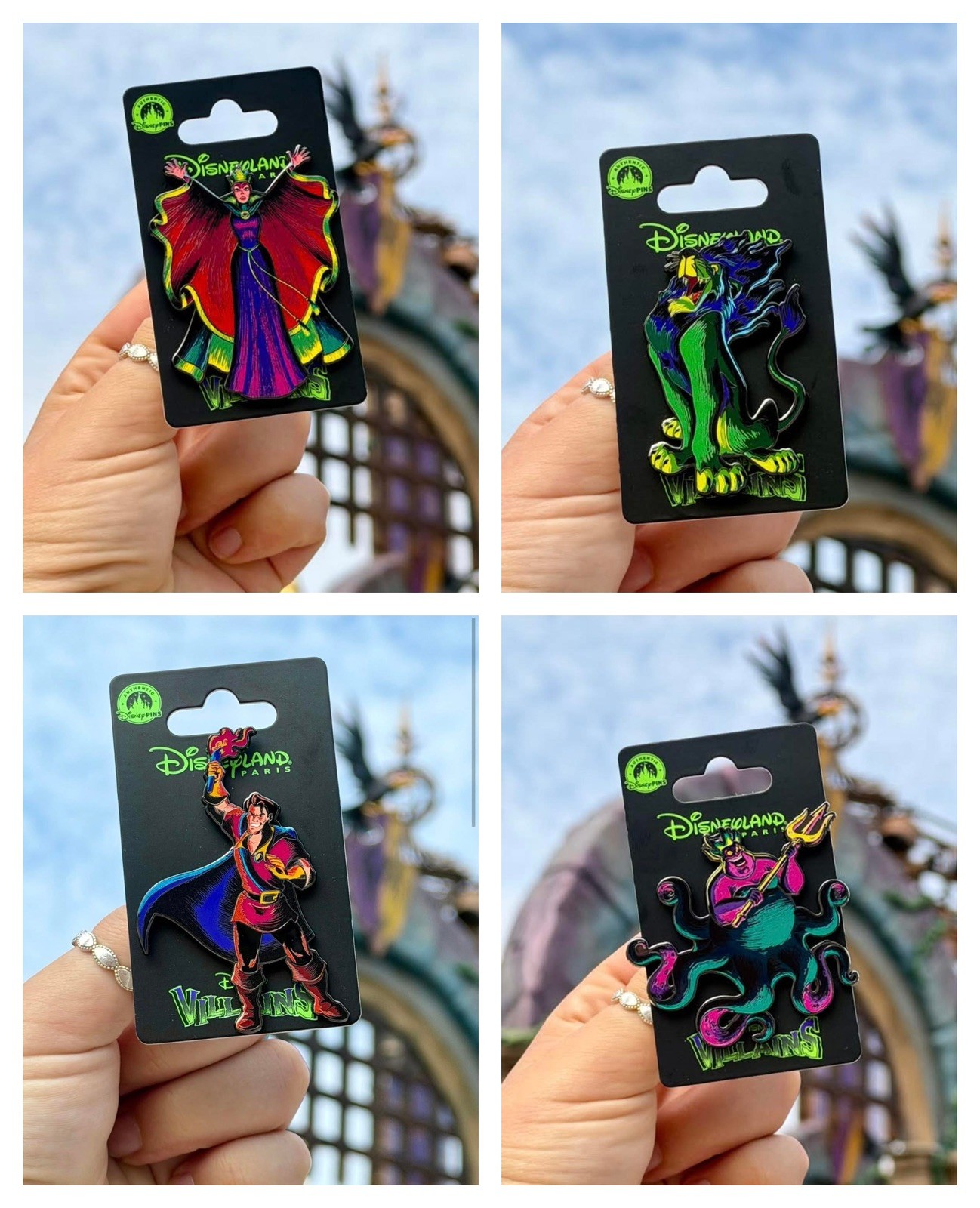 Disneyland Paris Pin’s Disney Villains - Lot of 4 - Evil Gaston Ursula Scar Disneyland Paris Pin’s Disney Villains - Lot of 4 - Evil Gaston Ursula Scar