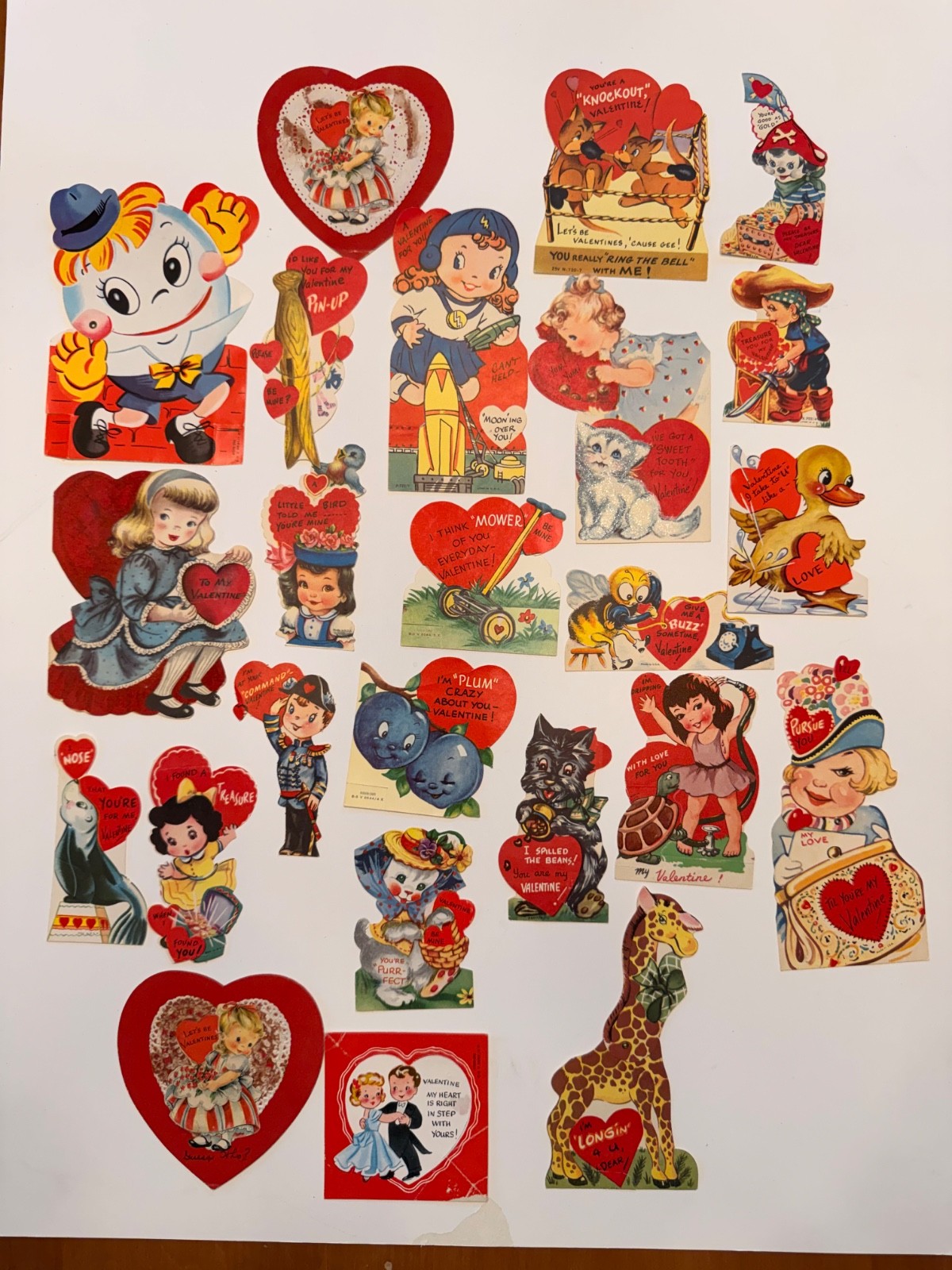 VTG 1953 Mid Century Valentine Card Lot 21 Die Cut School Valentines A-Meri-Card VTG 1953 Mid Century Valentine Card Lot 21 Die Cut School Valentines A-Meri-Card