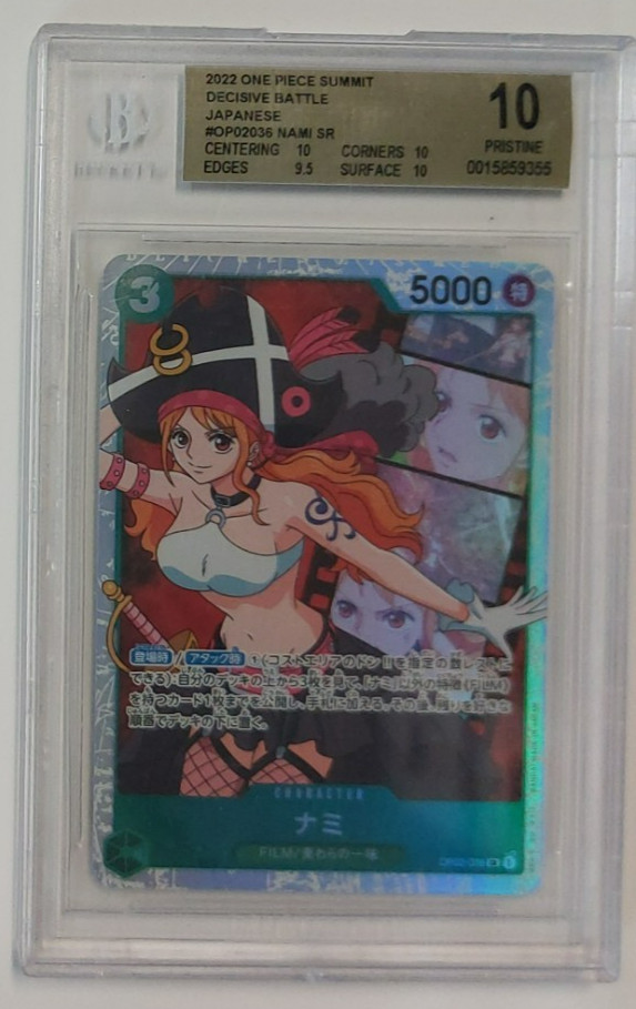 Nami 2022 OP Japanese Paramount War (SR FOIL) #OP02-036SR PSA BGS Pristine 10 Nami 2022 OP Japanese Paramount War (SR FOIL) #OP02-036SR PSA BGS Pristine 10